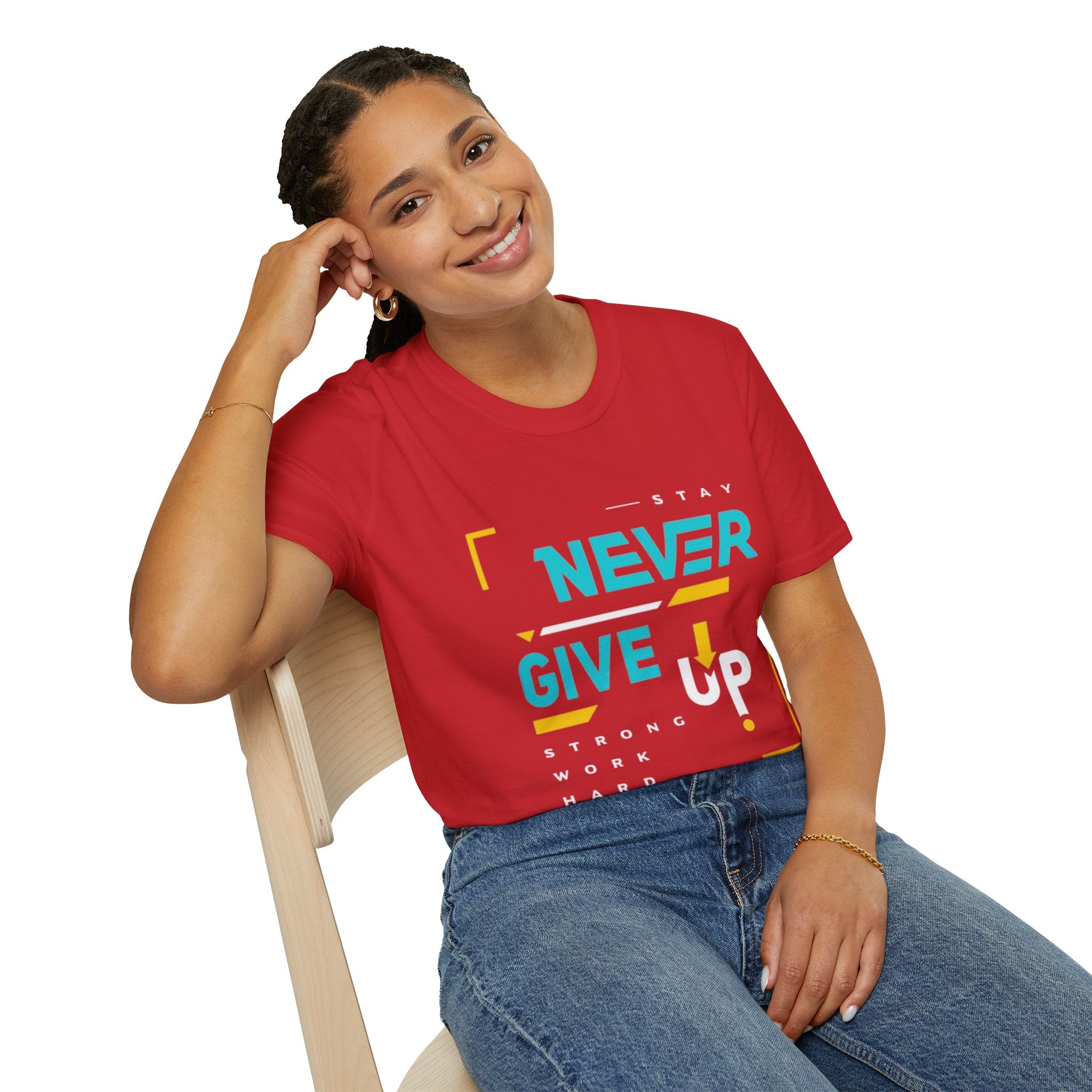 T-Shirt — Stay Never Give Up Motivational Graphic Tee