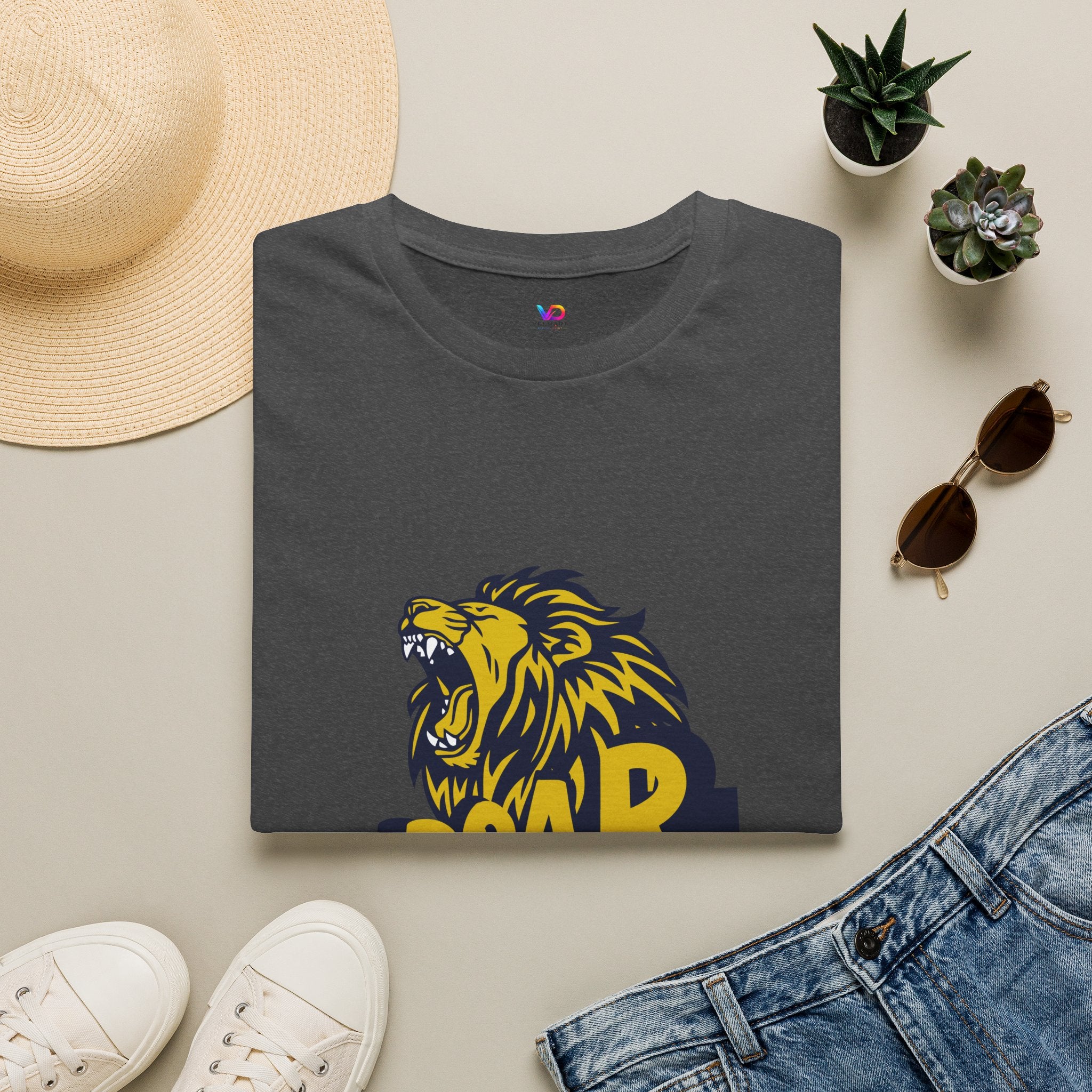 Roaring Lion T-Shirt — Bold Yellow & Navy Graphic Tee