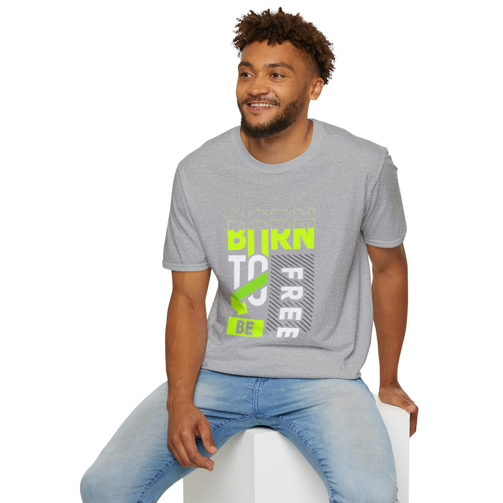 T-Shirt — Born To Be Free Neon Graphic Tee