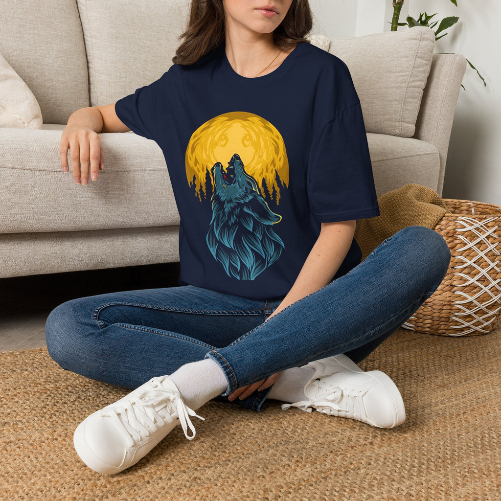 Wolf Howl T-Shirt — Moonlit Forest Graphic Tee