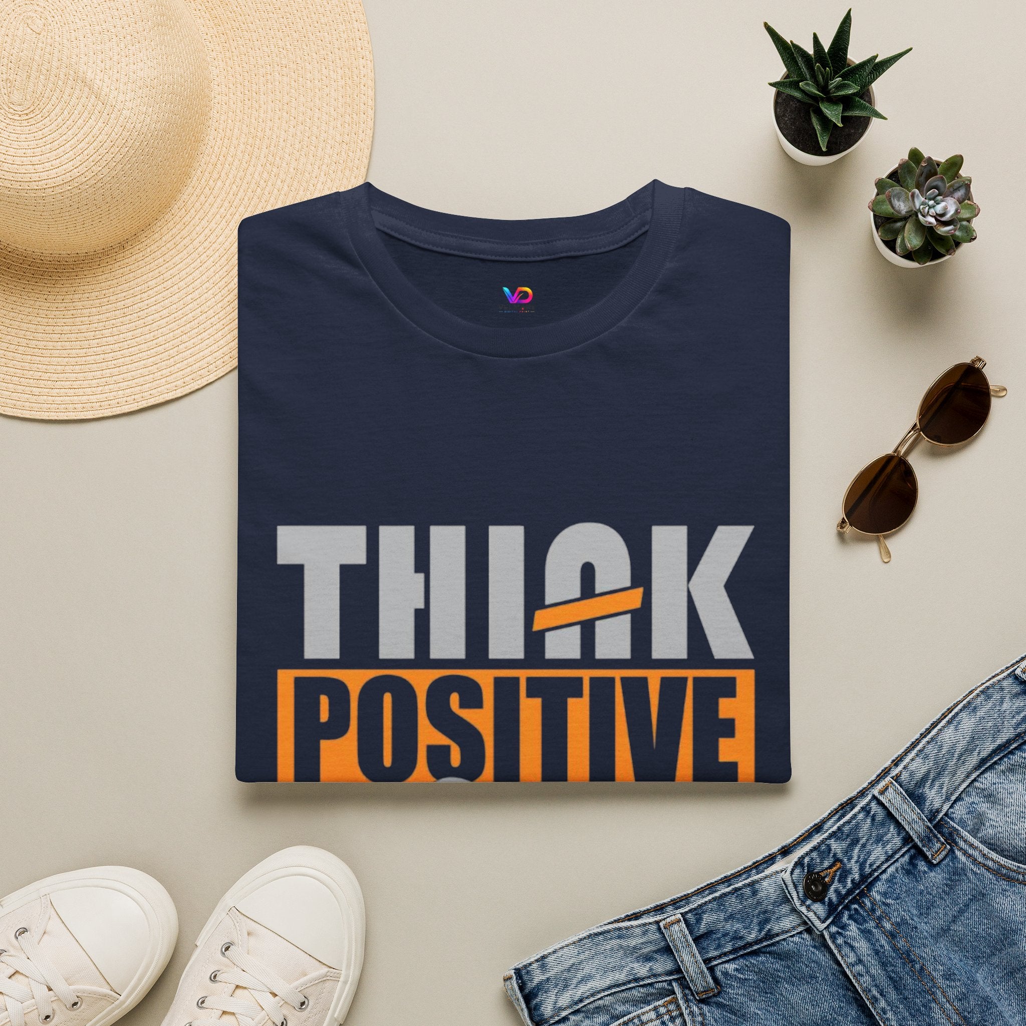 Think Positive T-Shirt — Motivational Graphic Tee