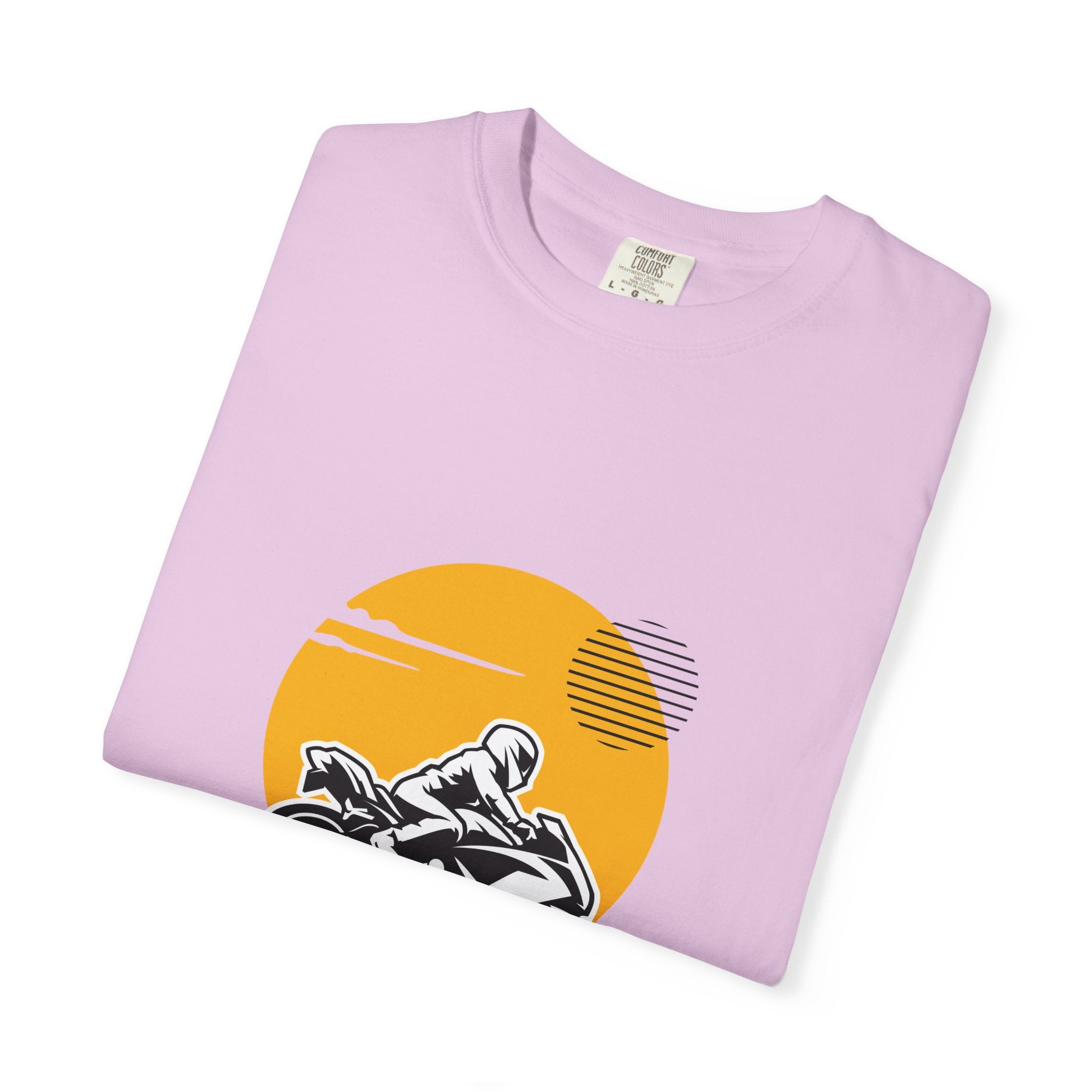 Motorcycle Rider T-Shirt — Retro Sunset Biker Graphic