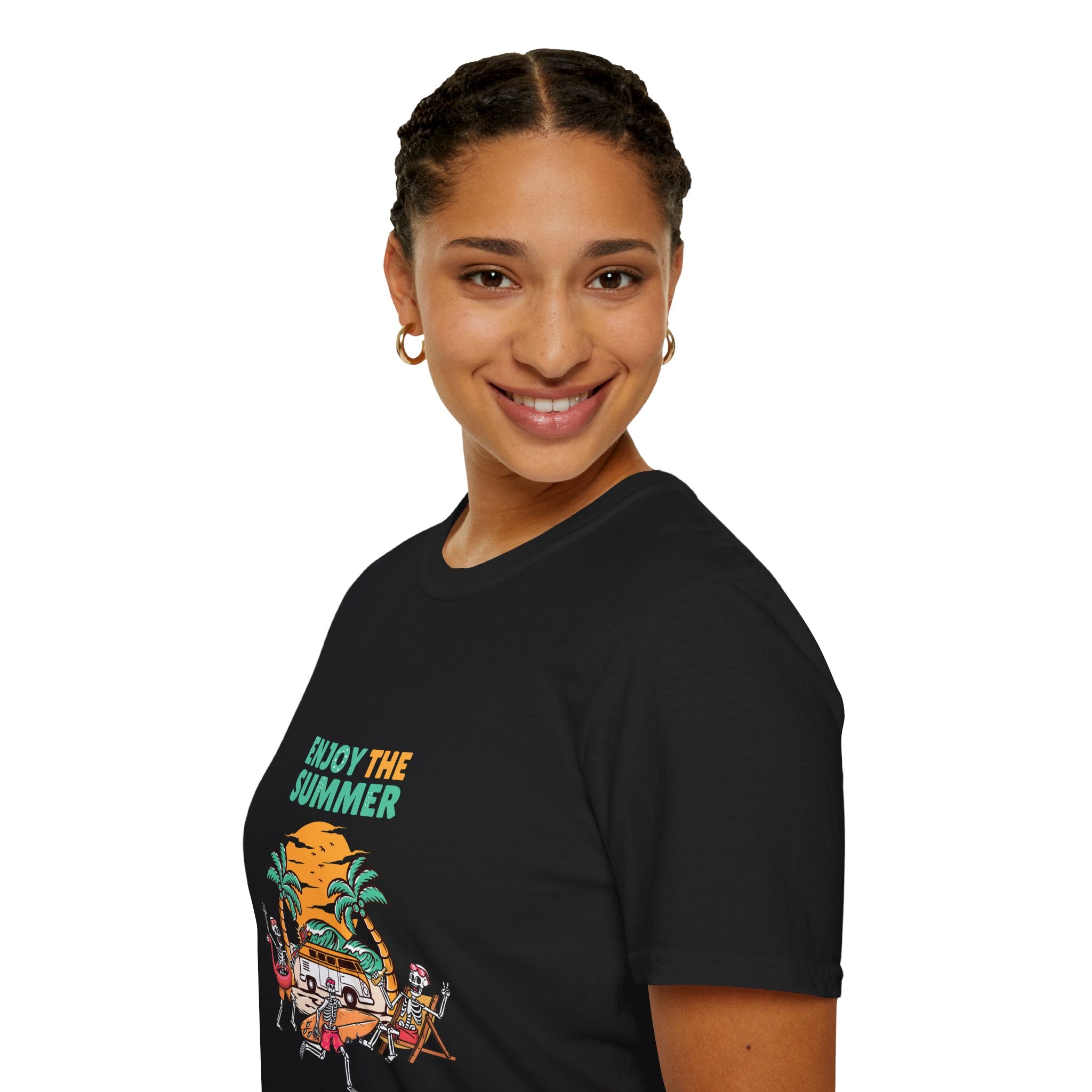 Summer Beach T-Shirt — "Enjoy The Summer" Palm Tree Surf Graphic