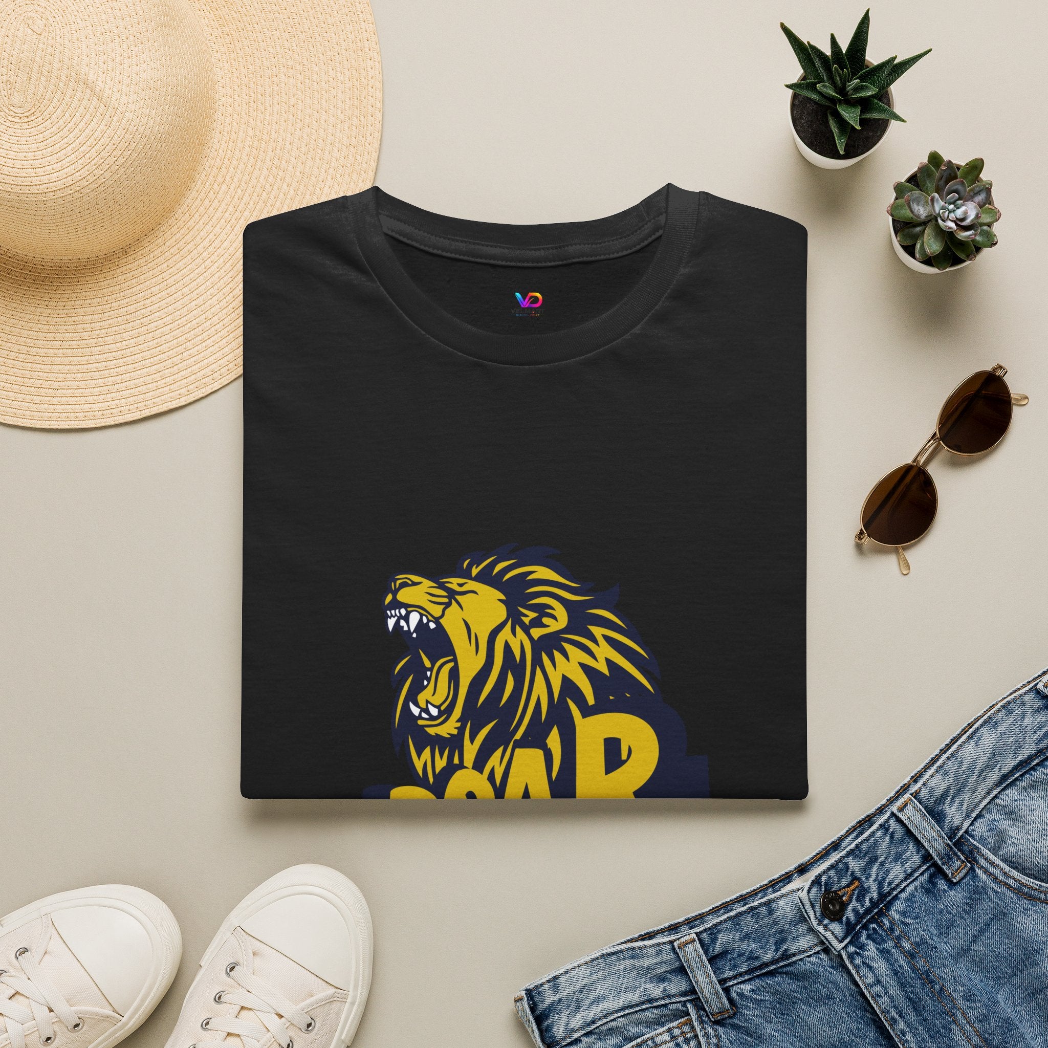 Roaring Lion T-Shirt — Bold Yellow & Navy Graphic Tee
