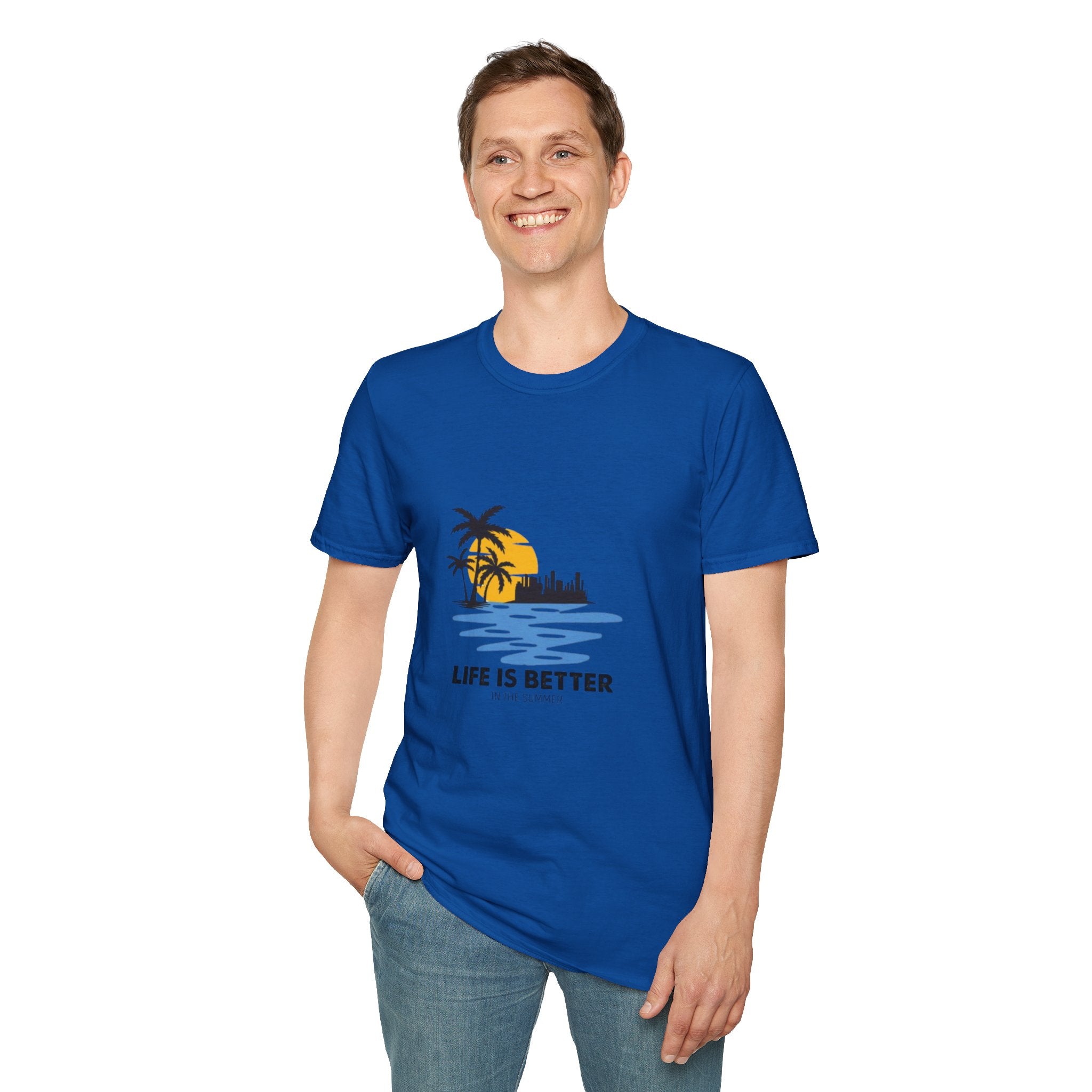 Sunset Beach T-Shirt — "Life Is Better" Palm Tree Graphic
