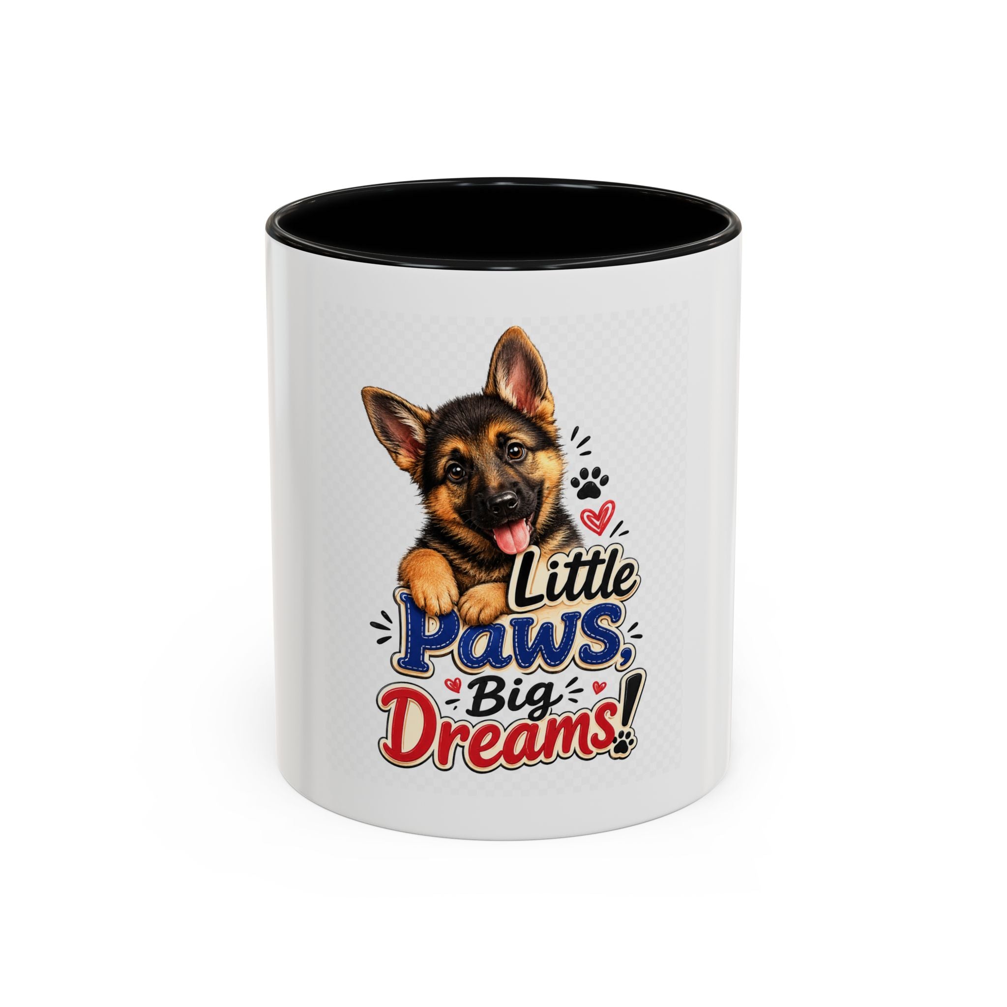 Coffee Mug - "Little Paws, Big Dreams" German Shepherd Puppy Accent Mug (11/15 oz)