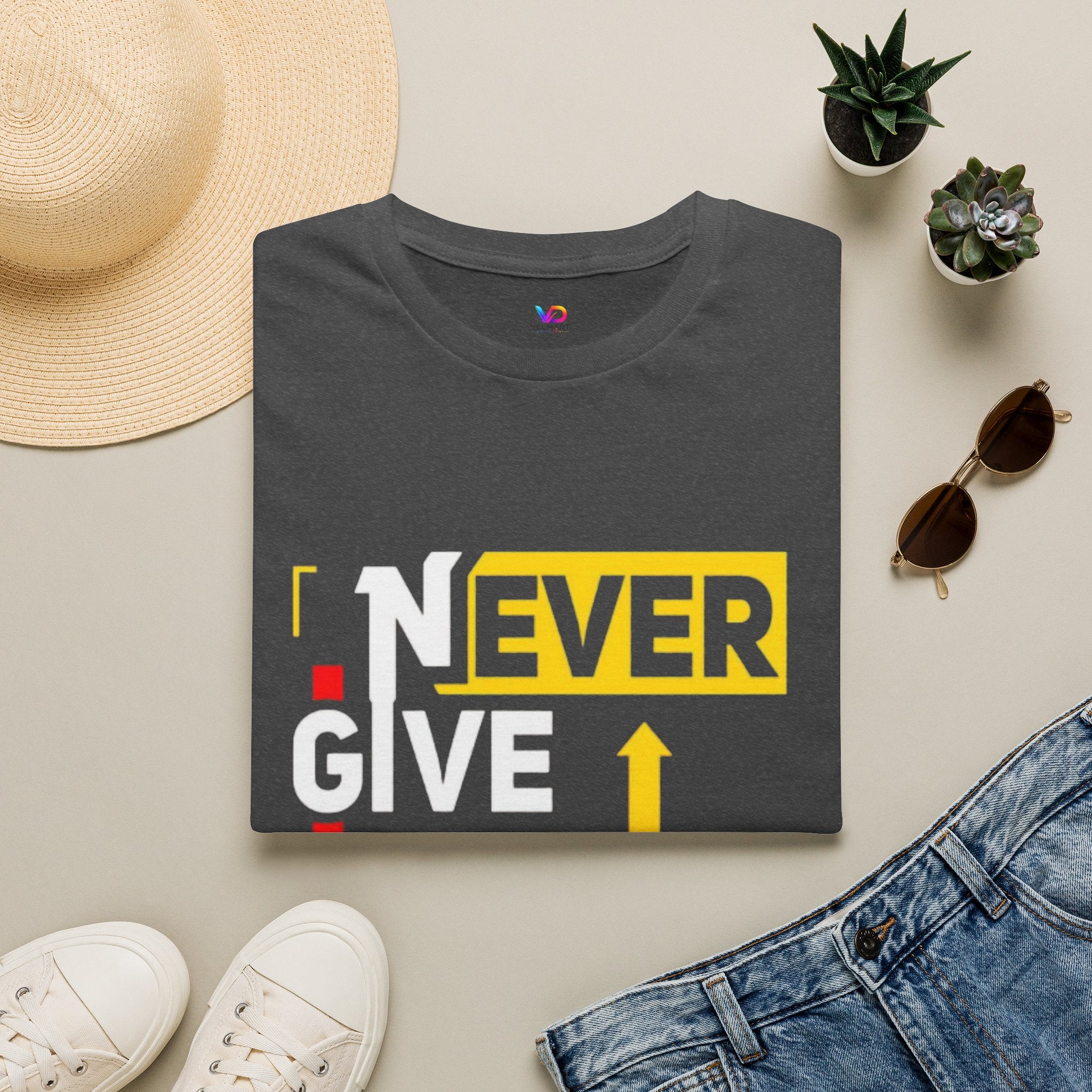 Never Give Up T-Shirt — Motivational Graphic Tee