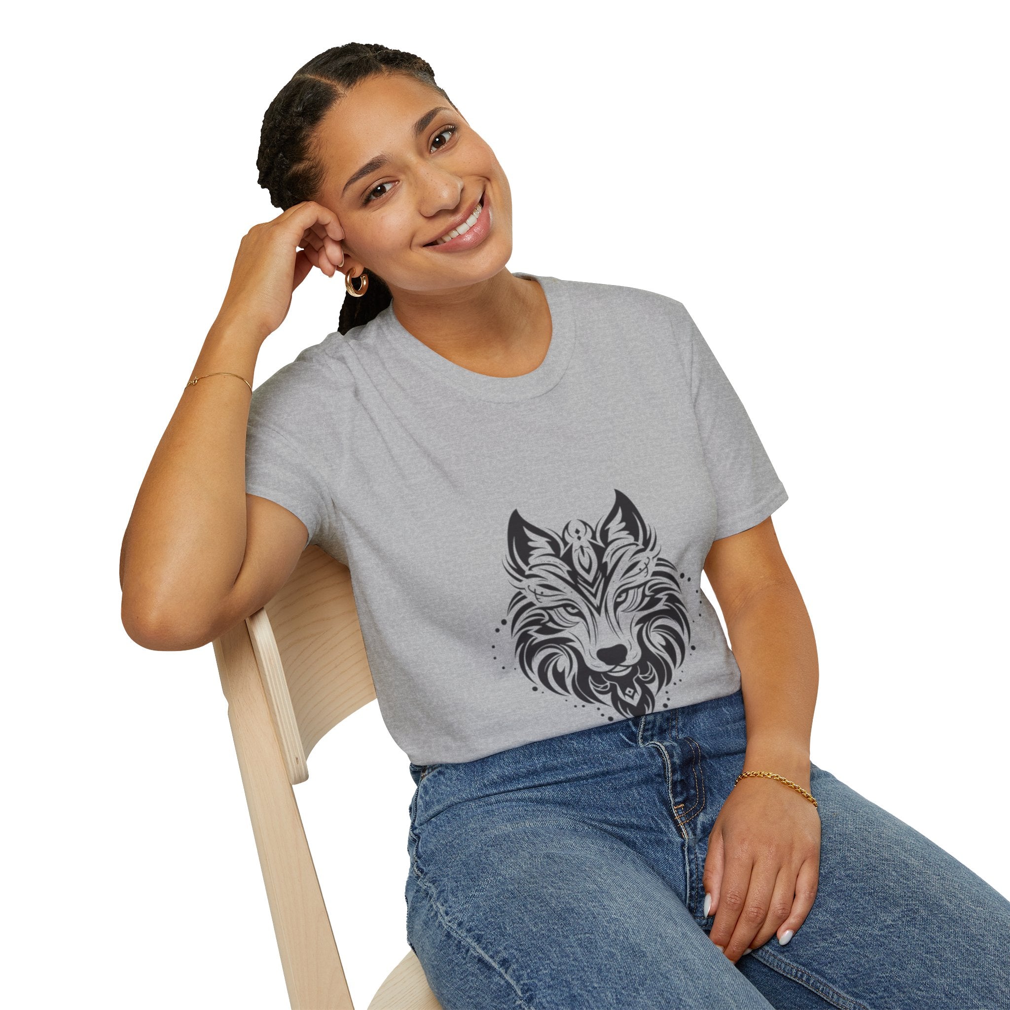 Wolf Mandala T-Shirt — Tribal Geometric Wolf Art Tee