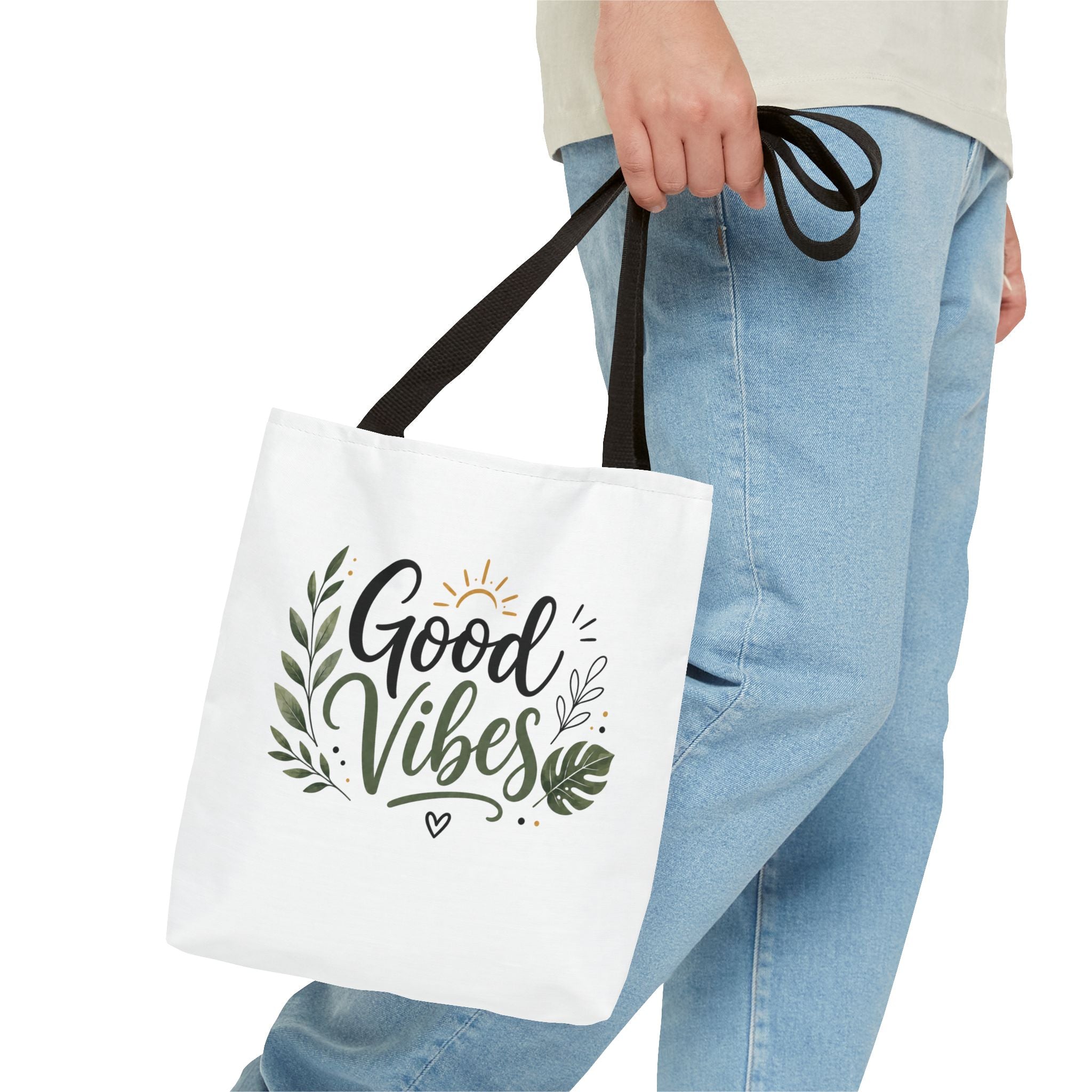 Good Vibes Tote Bag — Floral Eco-Friendly Canvas Shopper