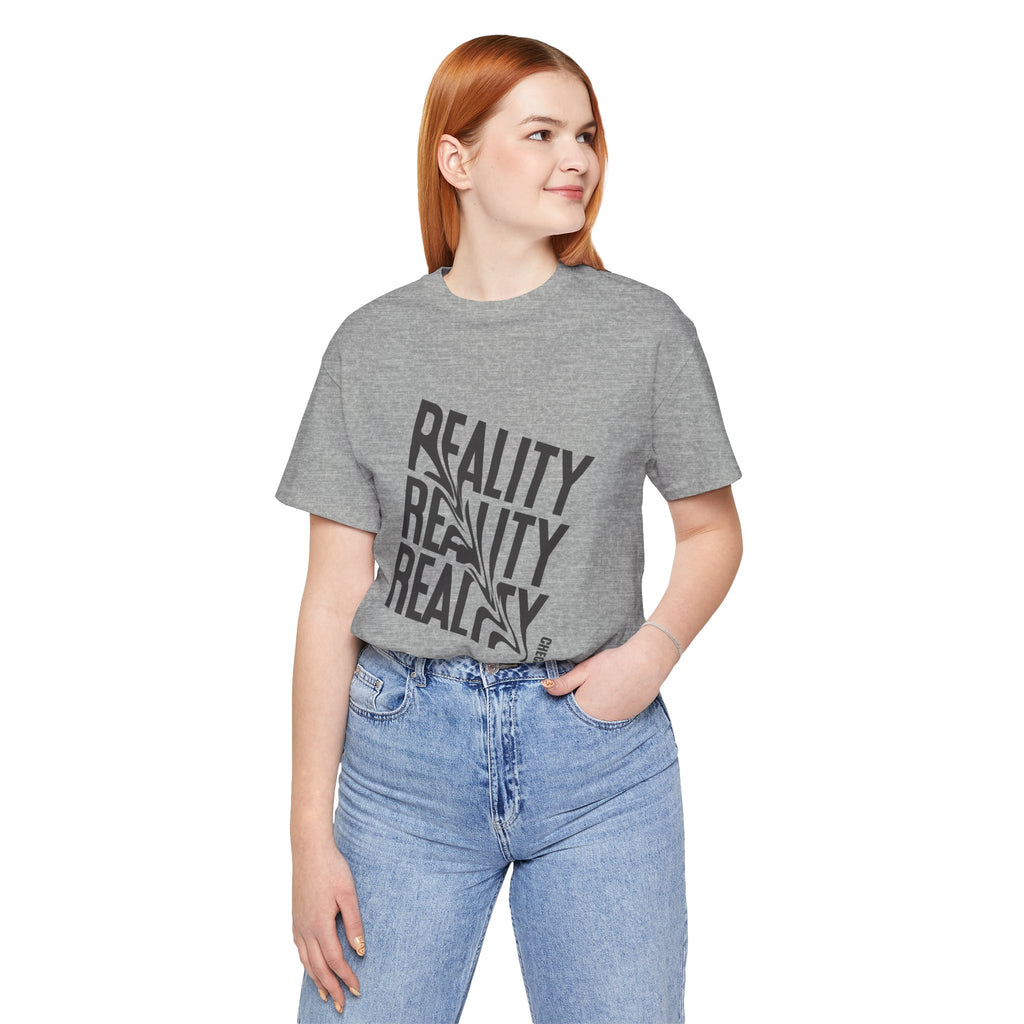 Reality Repeat Tee — Graphic Typography T-Shirt