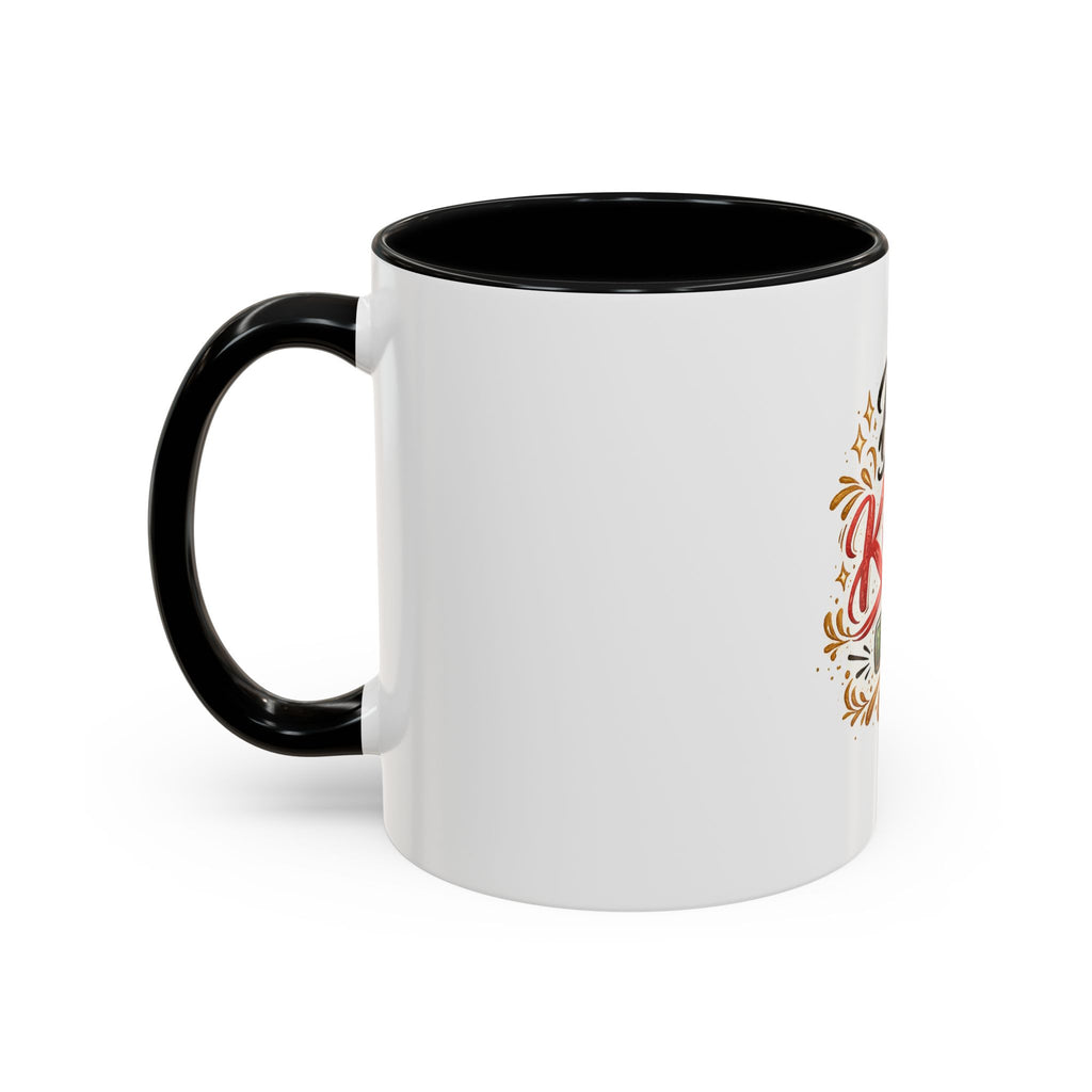 Be Kind Accent Coffee Mug — Inspirational White & Black Ceramic Mug (11/15oz)