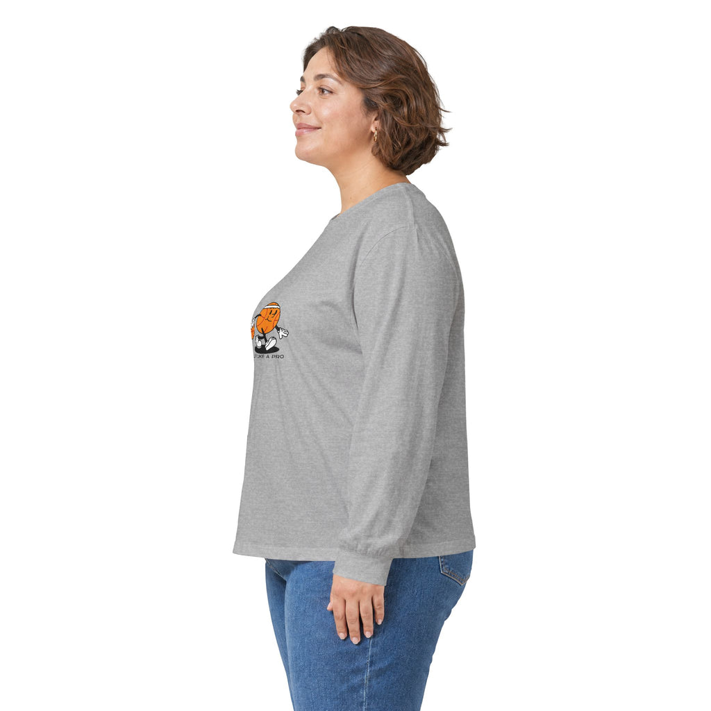 Basketball Cartoon Long Sleeve Tee – 'Ballin' Little Legend' Graphic Shirt