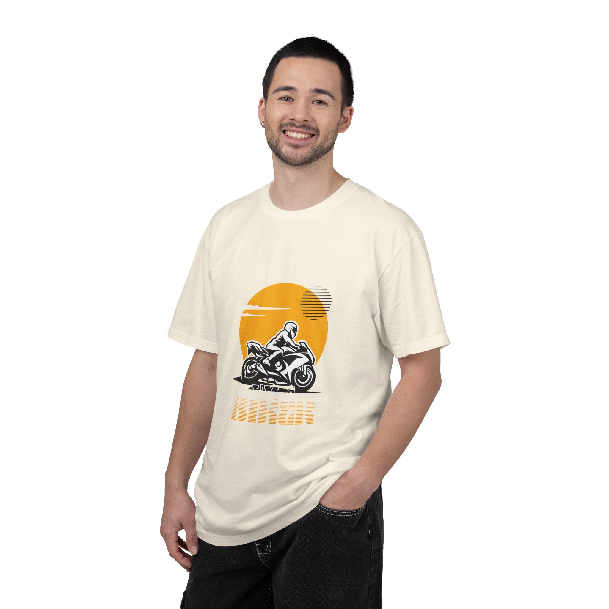 Motorcycle Rider T-Shirt — Retro Sunset Biker Graphic