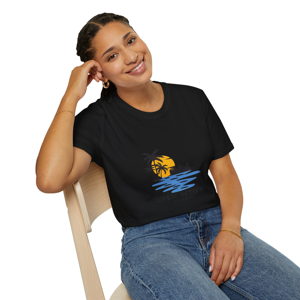 Sunset Beach T-Shirt — "Life Is Better" Palm Tree Graphic