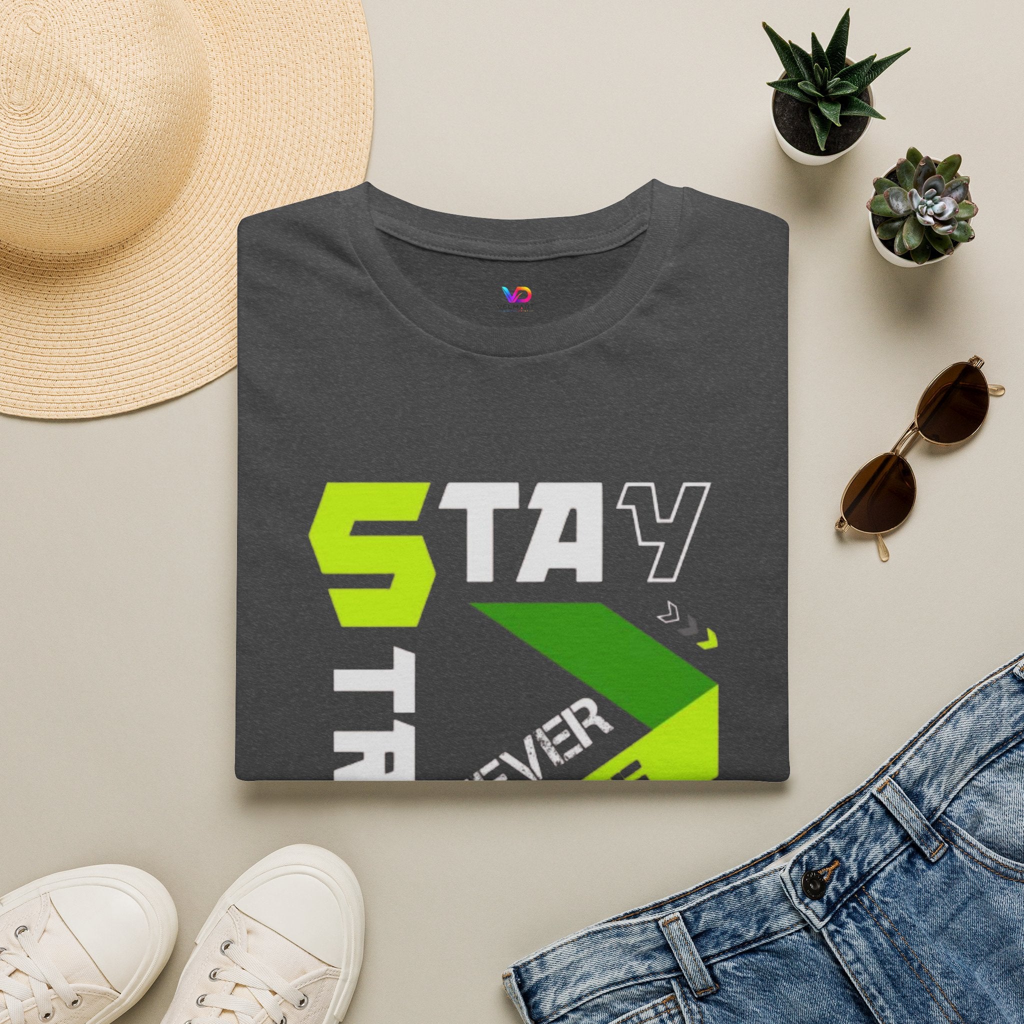Stay Strong Graphic Tee — "Never Give Up" Motivational T-Shirt