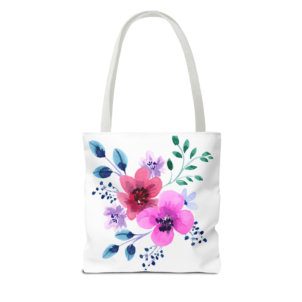 Floral Watercolor Tote Bag — Pink Blossoms All-Over Print