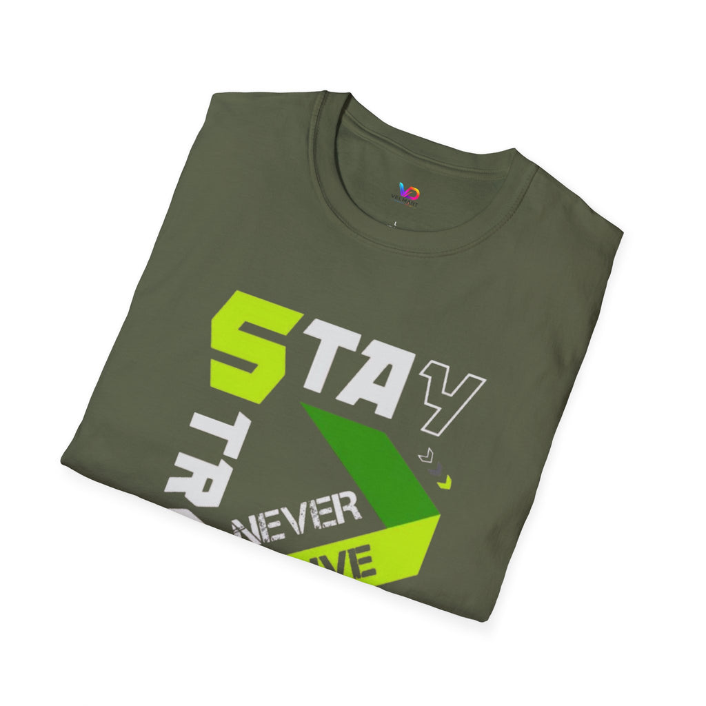 Stay Strong Graphic Tee — "Never Give Up" Motivational T-Shirt