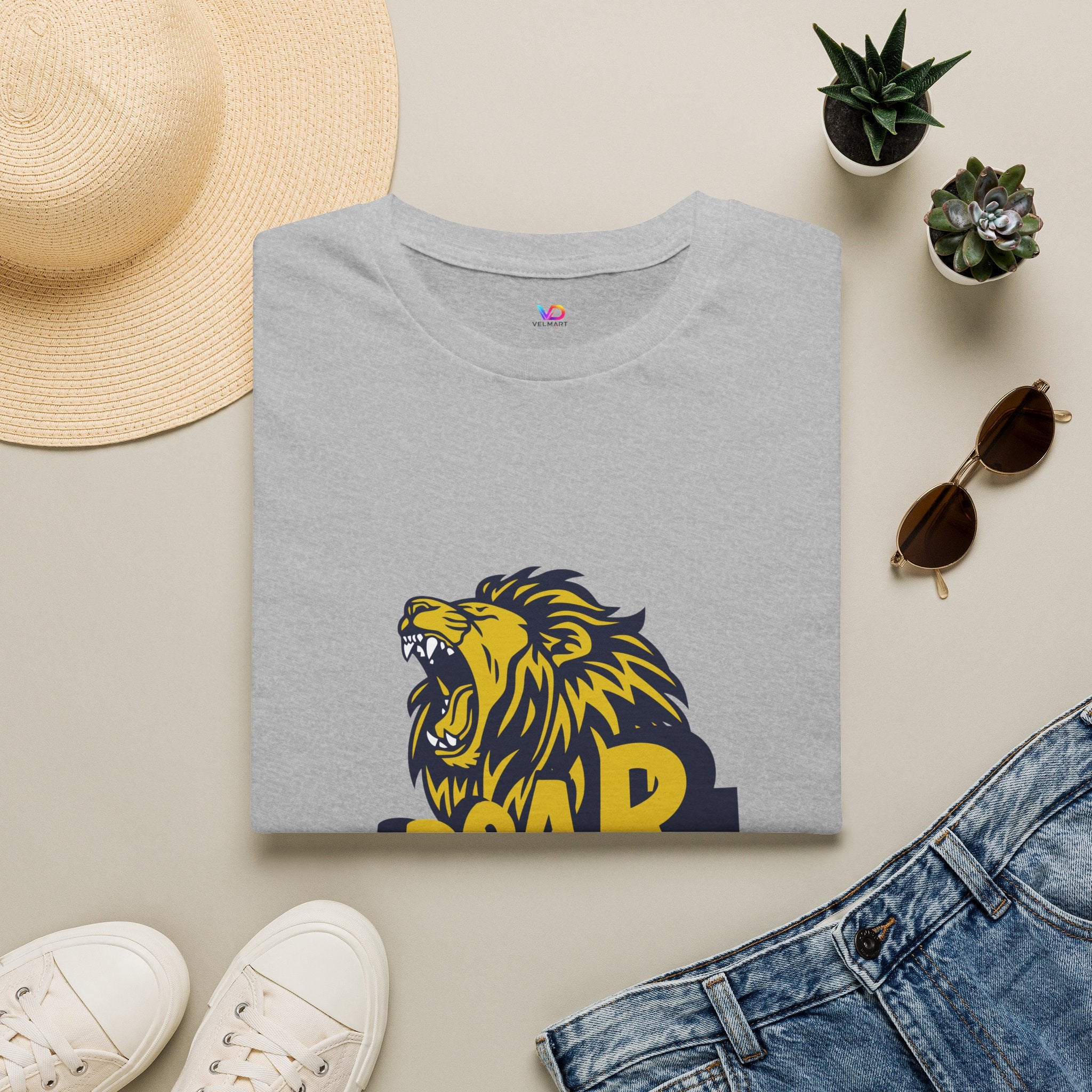 Roaring Lion T-Shirt — Bold Yellow & Navy Graphic Tee