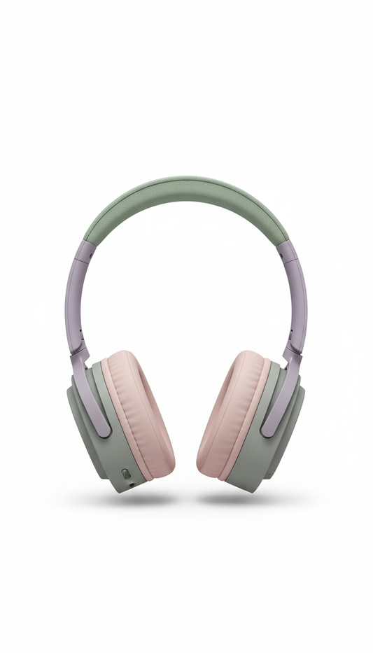 Wireless noise-canceling headphones with velvet ear cushions