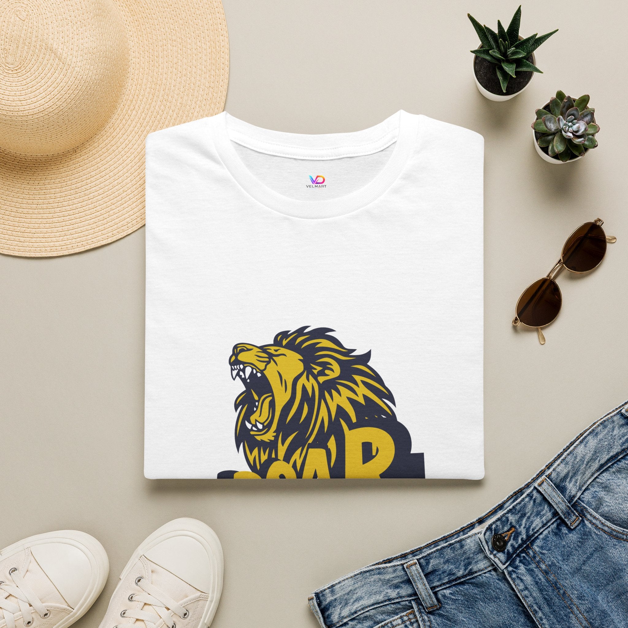 Roaring Lion T-Shirt — Bold Yellow & Navy Graphic Tee