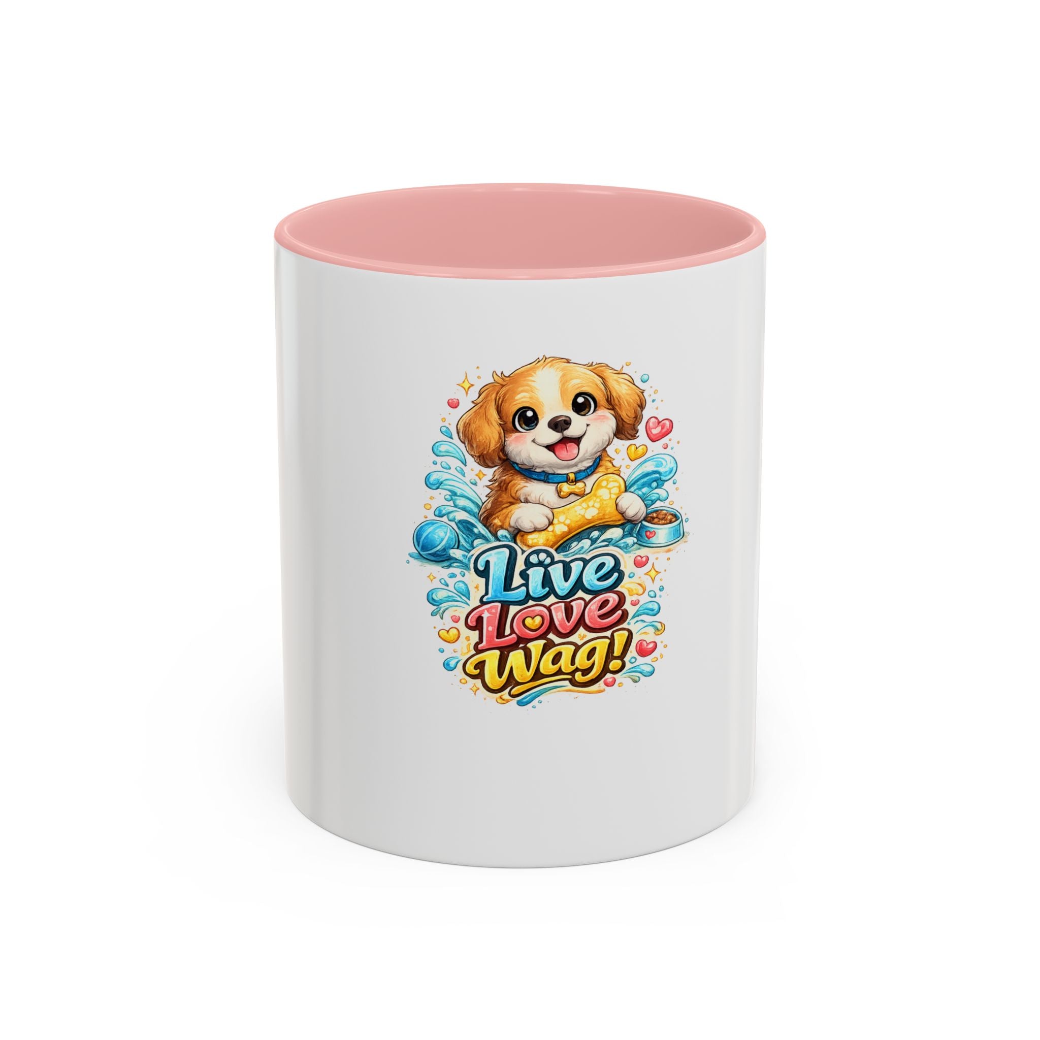 Live Love Wag! Dog Lover Accent Coffee Mug