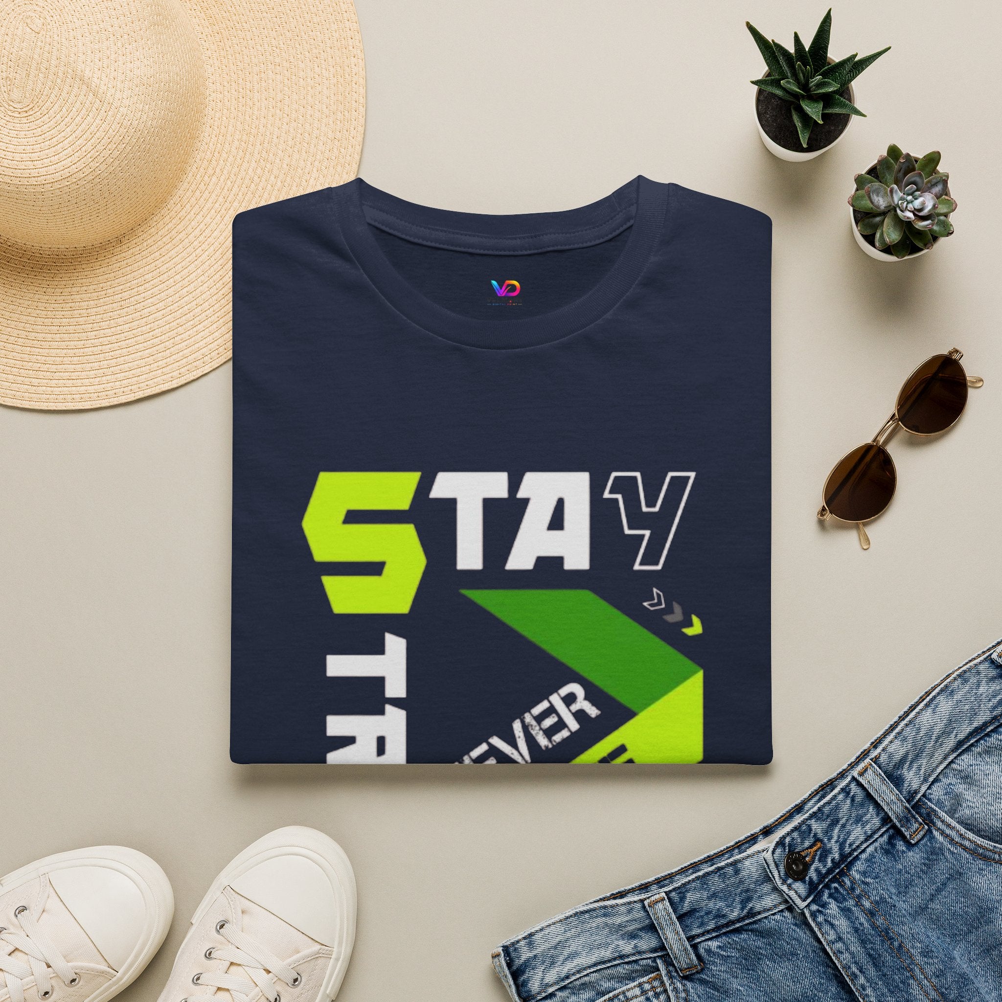 Stay Strong Graphic Tee — "Never Give Up" Motivational T-Shirt