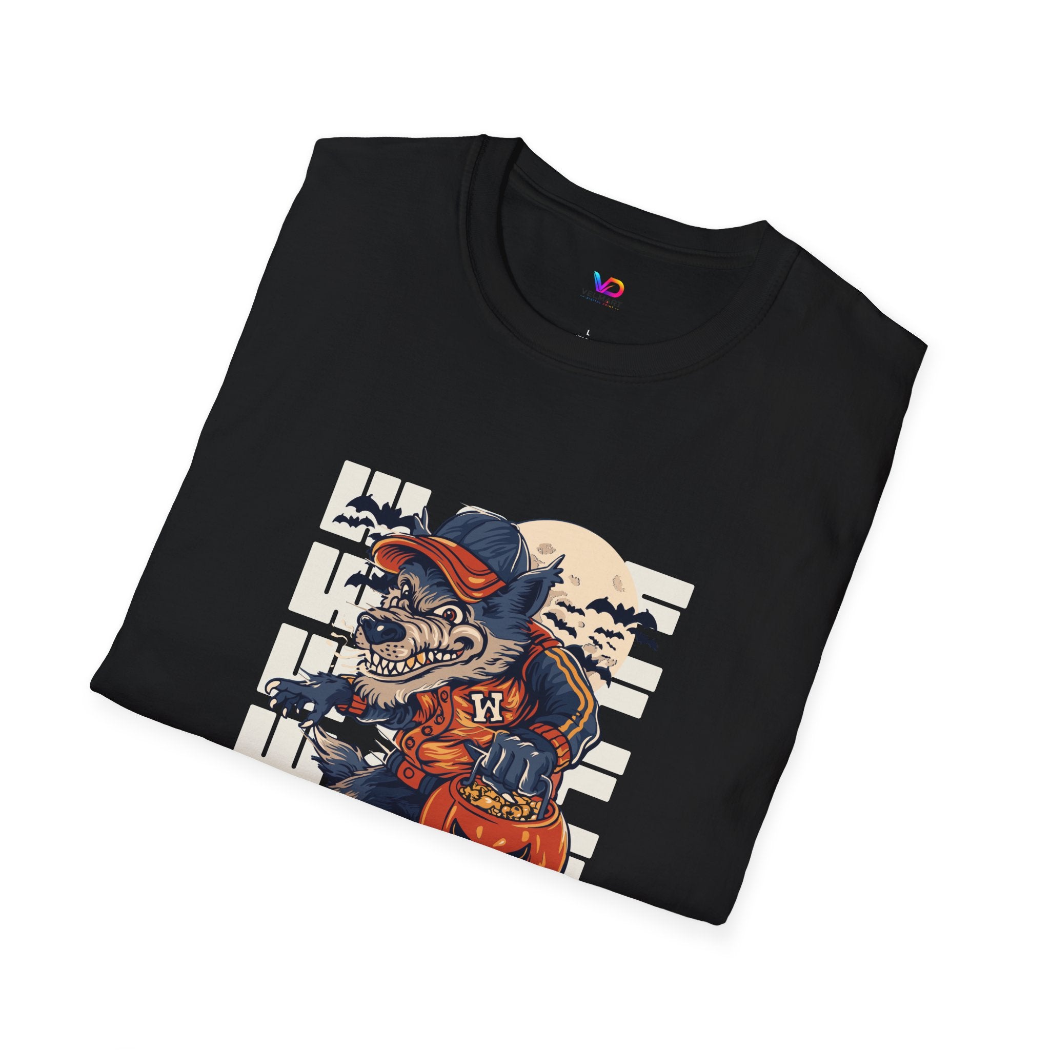 Halloween Skateboarder Skeleton T-Shirt — Spooky Pumpkin & Bats Graphic Tee