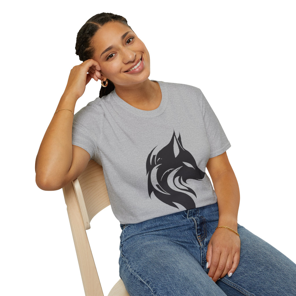 Wolf Silhouette T-Shirt — Tribal Black Wolf Graphic Tee