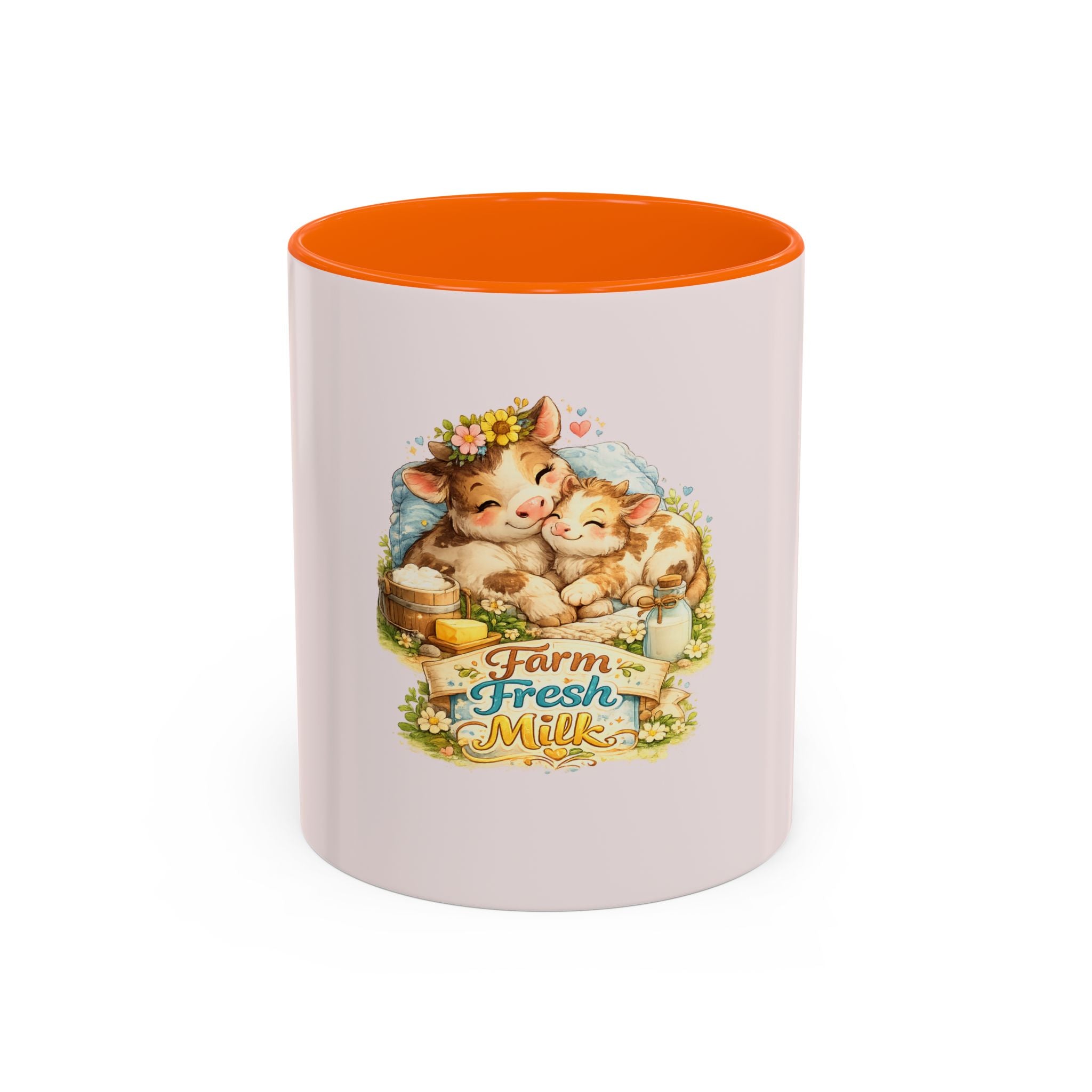 Farm Fresh Milk Coffee Mug — Cute Vintage Kittens Illustration (Accent 11/15oz)