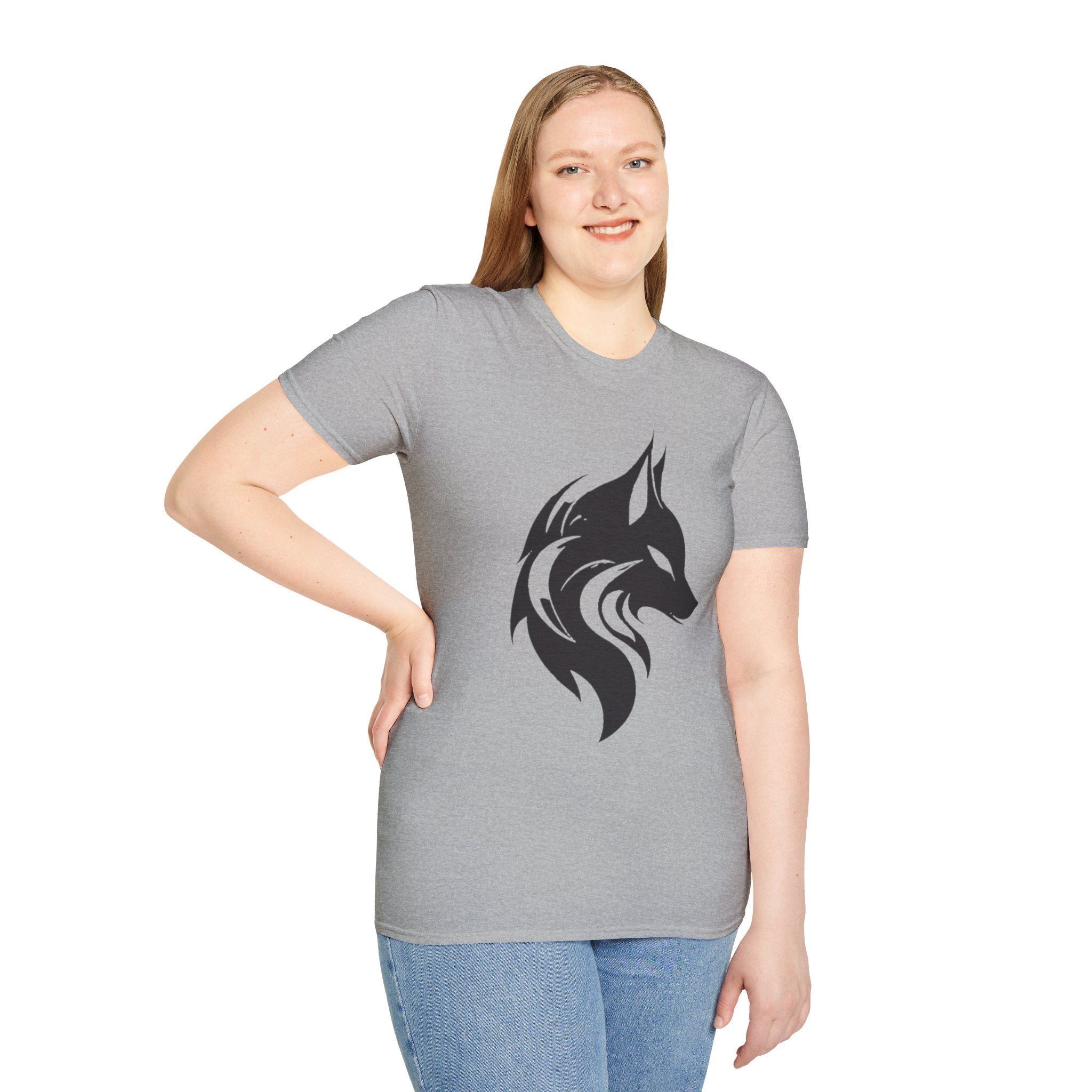 Wolf Silhouette T-Shirt — Tribal Black Wolf Graphic Tee