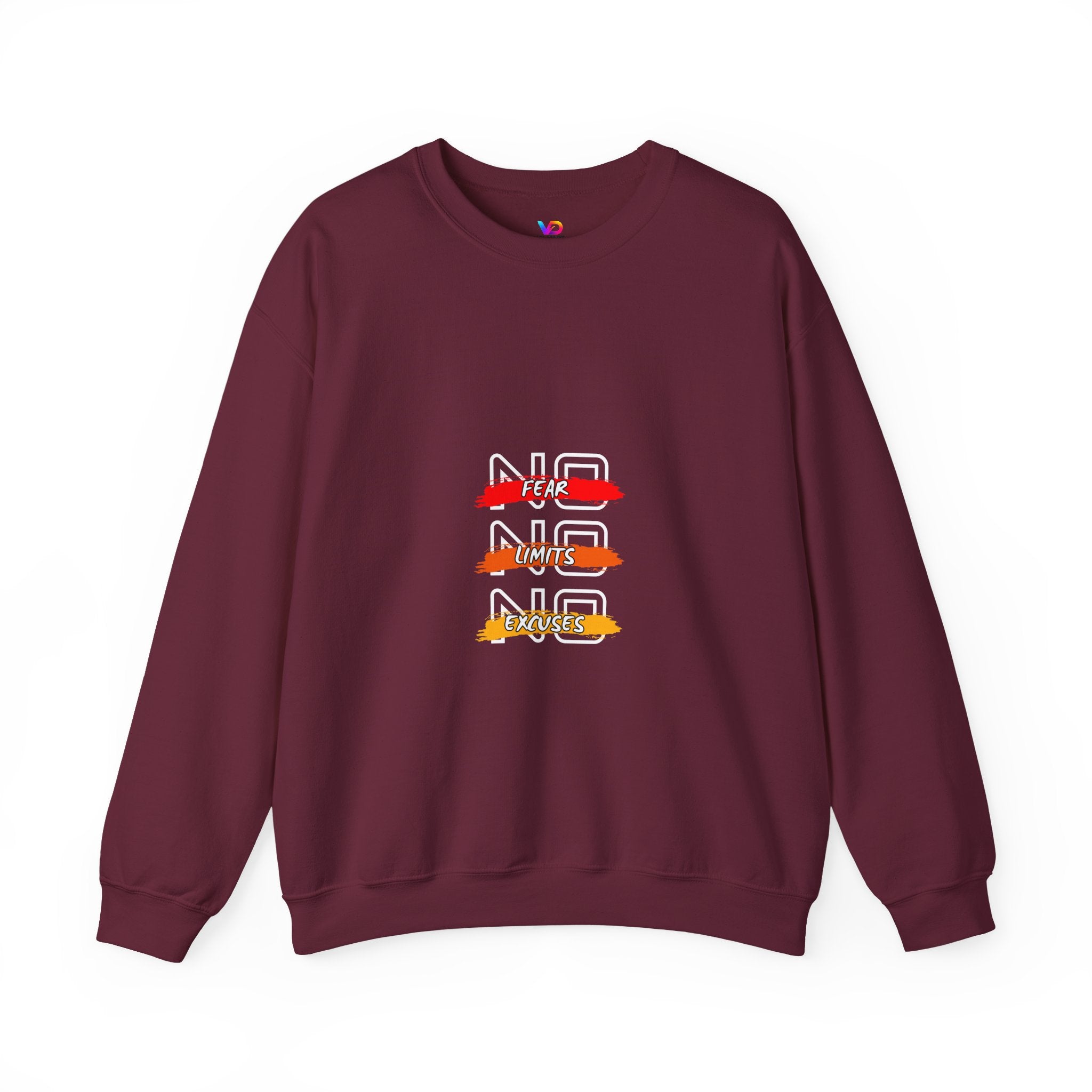 No Fear No Limits No Doubt Crewneck Sweatshirt — Motivational Graphic Pullover