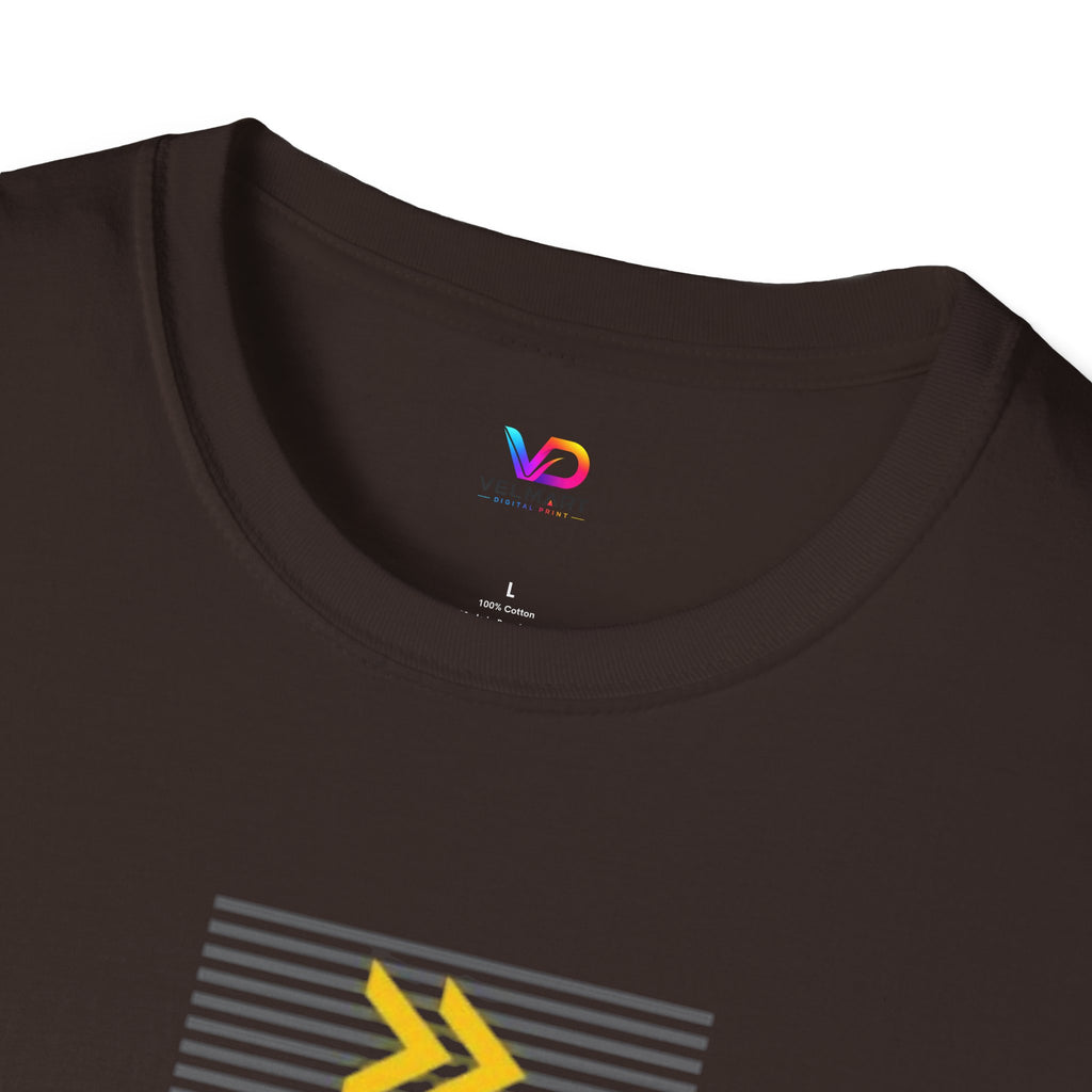 Vertical 'NEXT' Graphic T‑Shirt — Modern Yellow & Gray Streetwear Tee