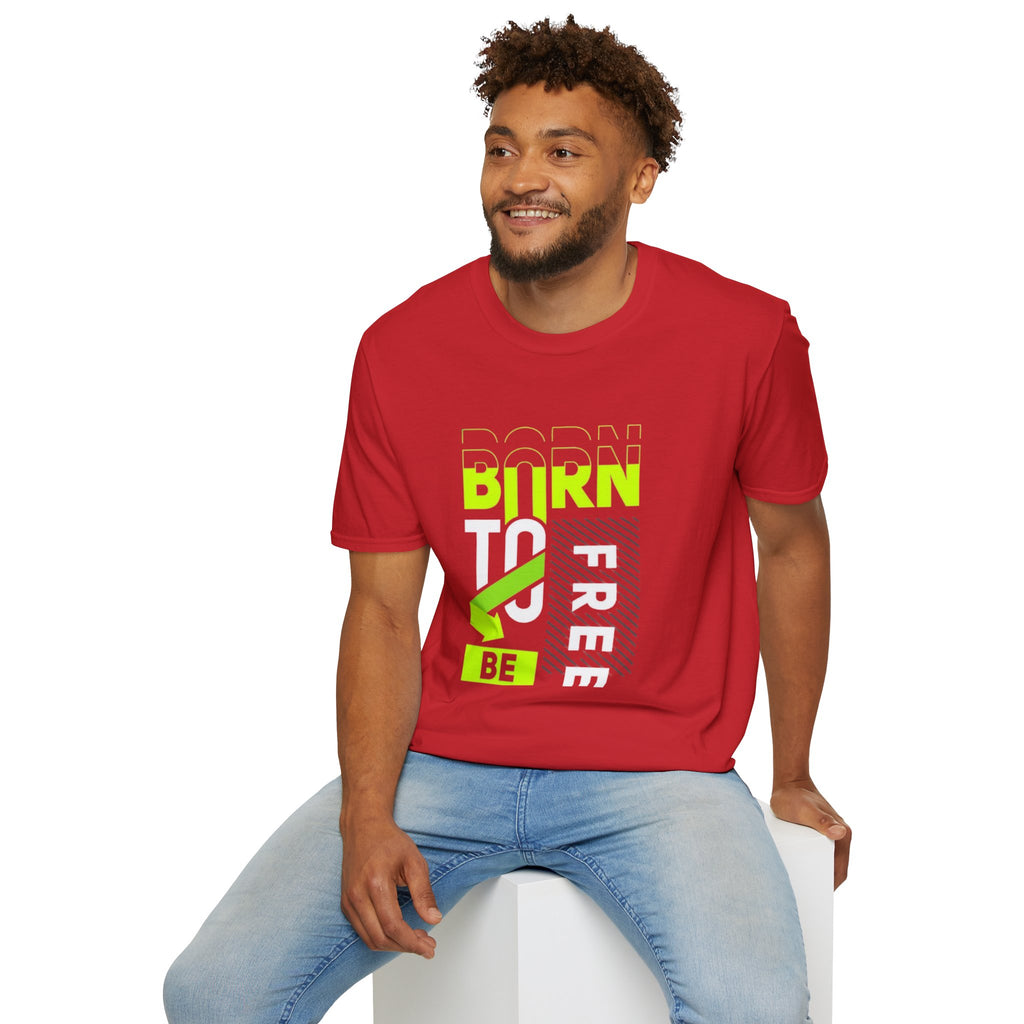 T-Shirt — Born To Be Free Neon Graphic Tee