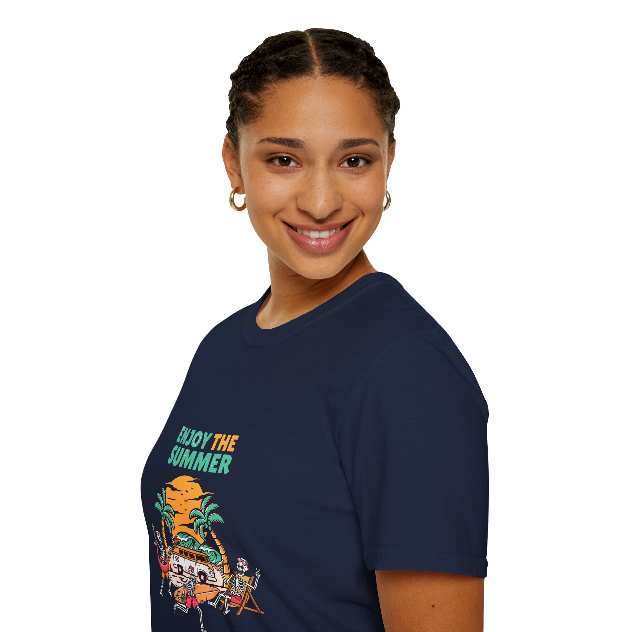 Summer Beach T-Shirt — "Enjoy The Summer" Palm Tree Surf Graphic