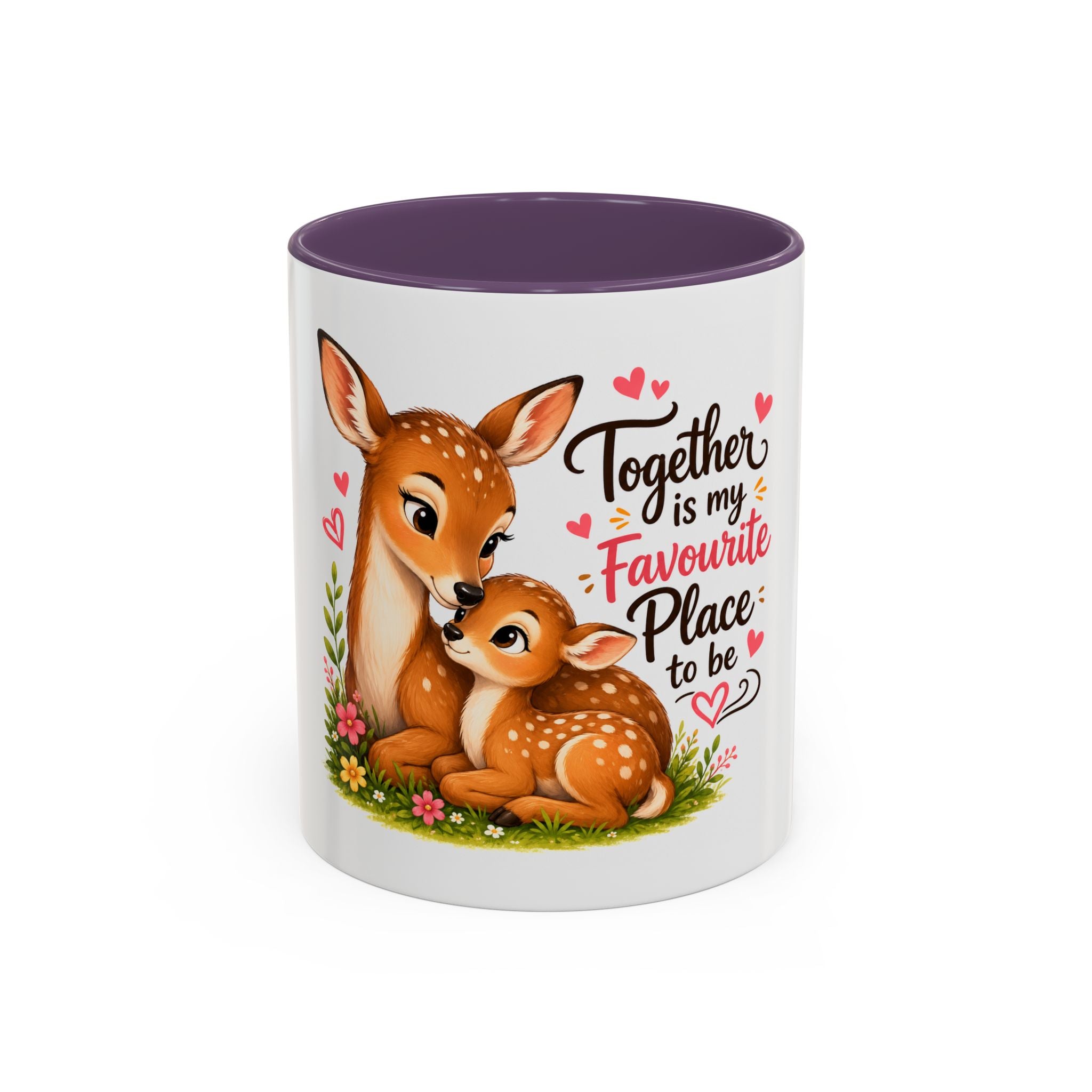Mother and Baby Deer Accent Coffee Mug — "Together is my Favourite Place to be"