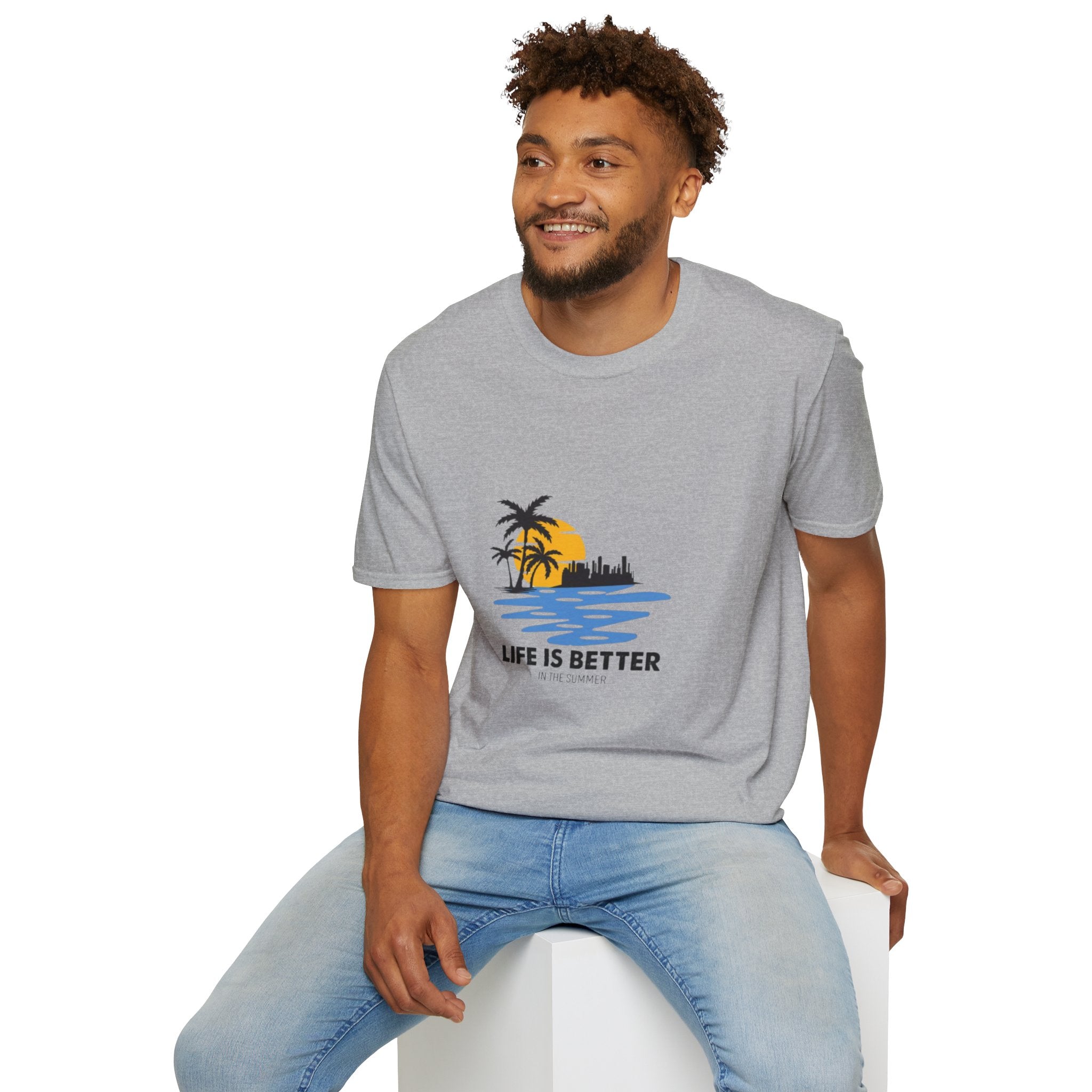 Sunset Beach T-Shirt — "Life Is Better" Palm Tree Graphic