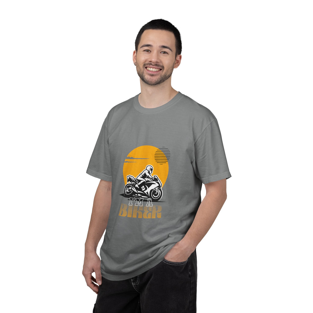 Motorcycle Rider T-Shirt — Retro Sunset Biker Graphic