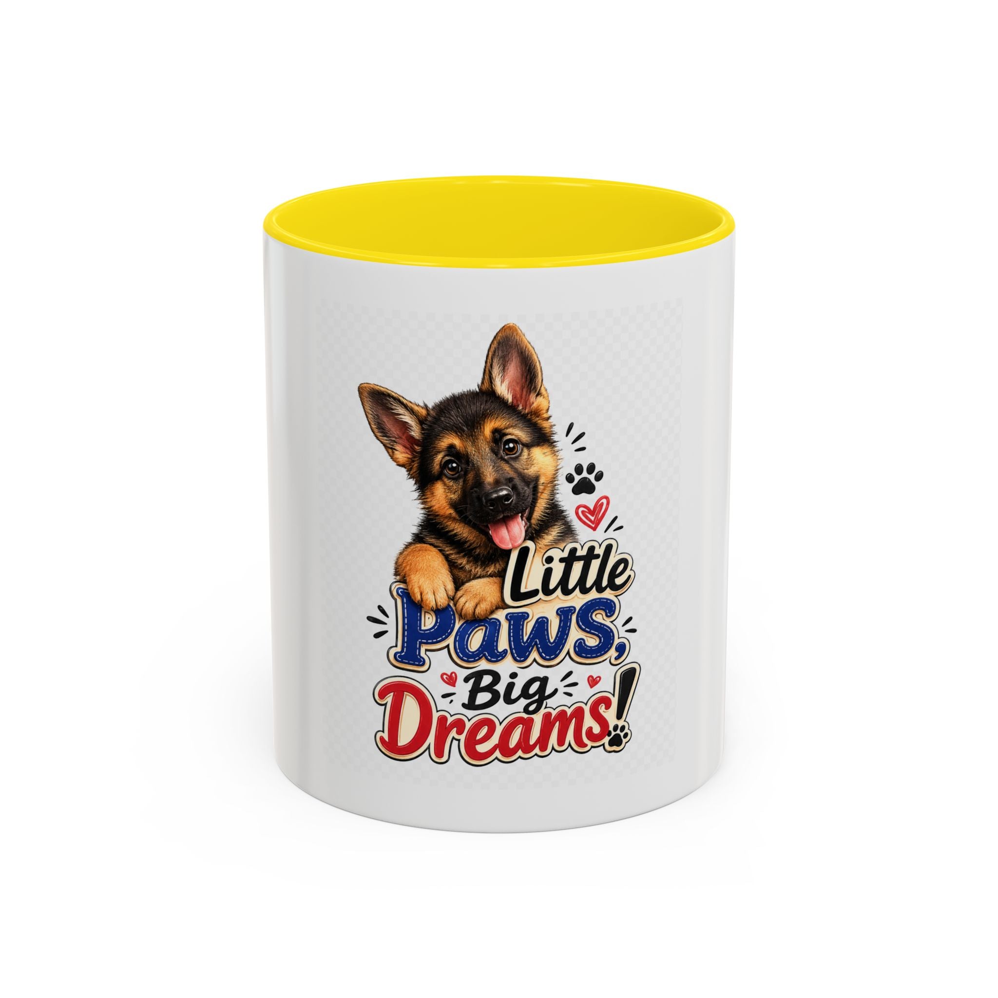 Coffee Mug - "Little Paws, Big Dreams" German Shepherd Puppy Accent Mug (11/15 oz)