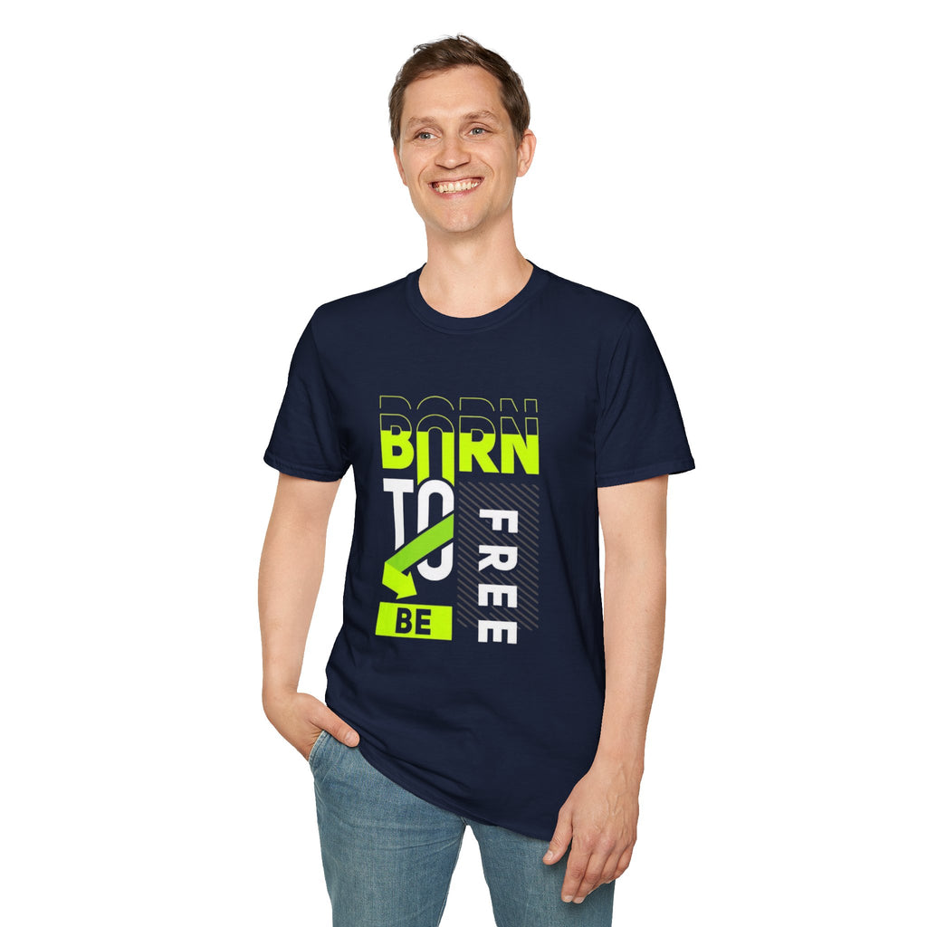 T-Shirt — Born To Be Free Neon Graphic Tee