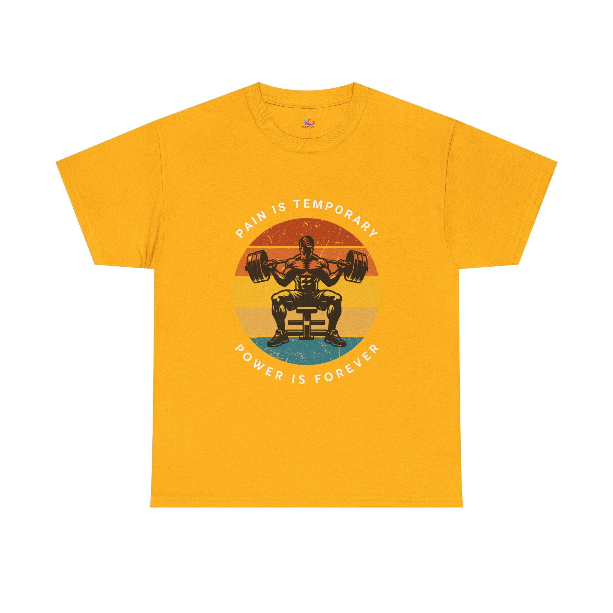 Workout Tee – "Pain Is Temporary, Power Is Forever" Retro Weightlifting T‑Shirt