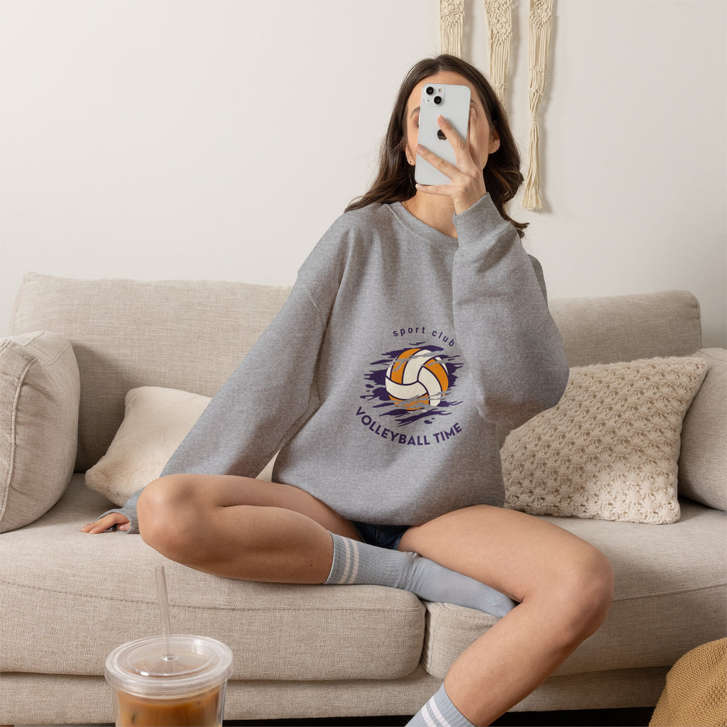 Volleyball Time Crewneck Sweatshirt — Sport Club Graphic Pullover