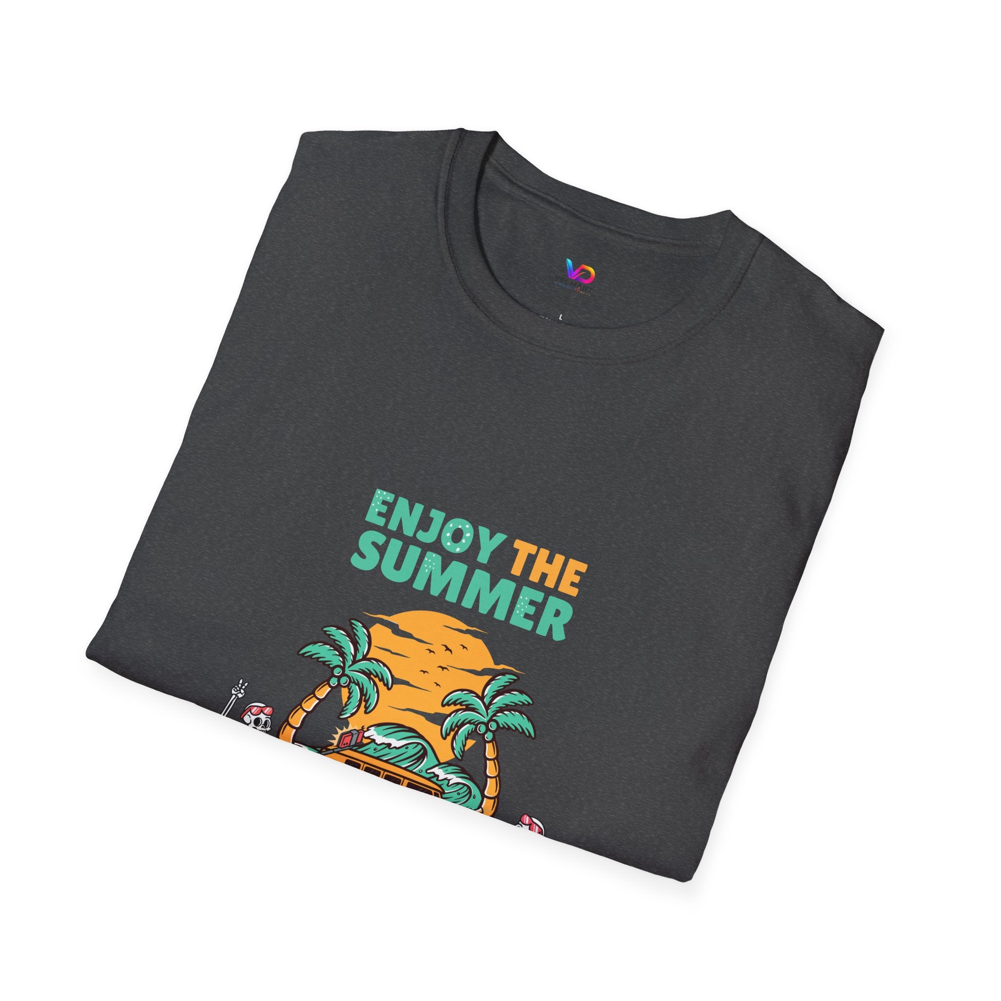 Summer Beach T-Shirt — "Enjoy The Summer" Palm Tree Surf Graphic