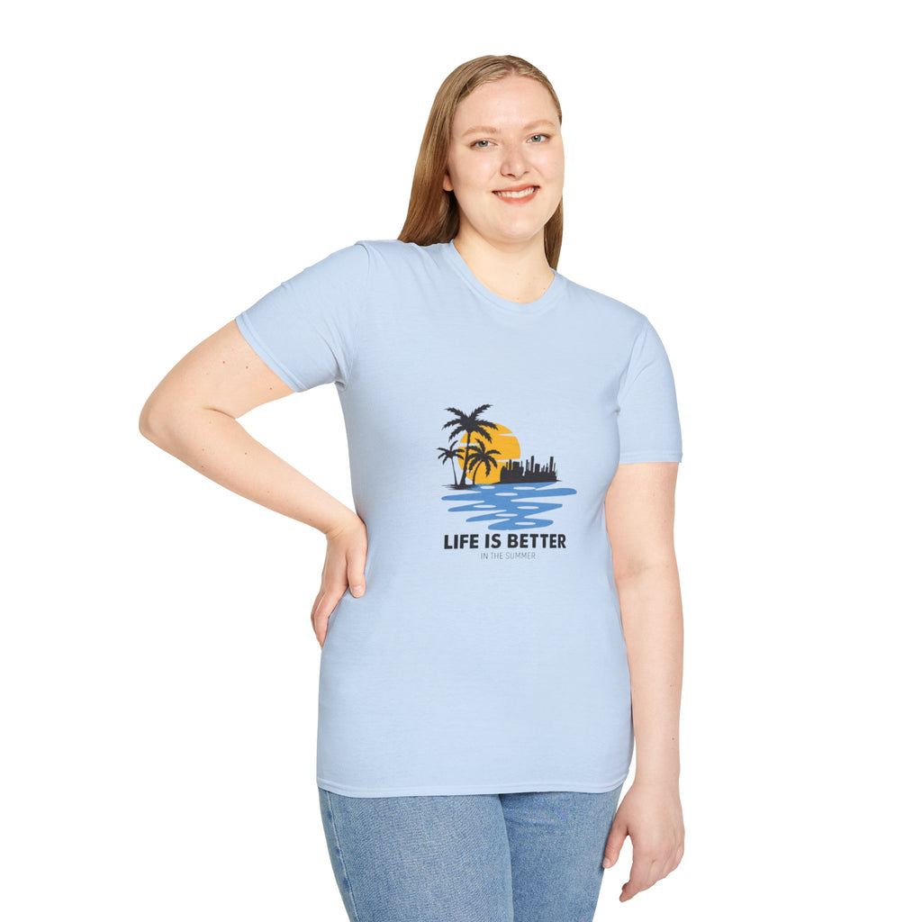 Sunset Beach T-Shirt — "Life Is Better" Palm Tree Graphic