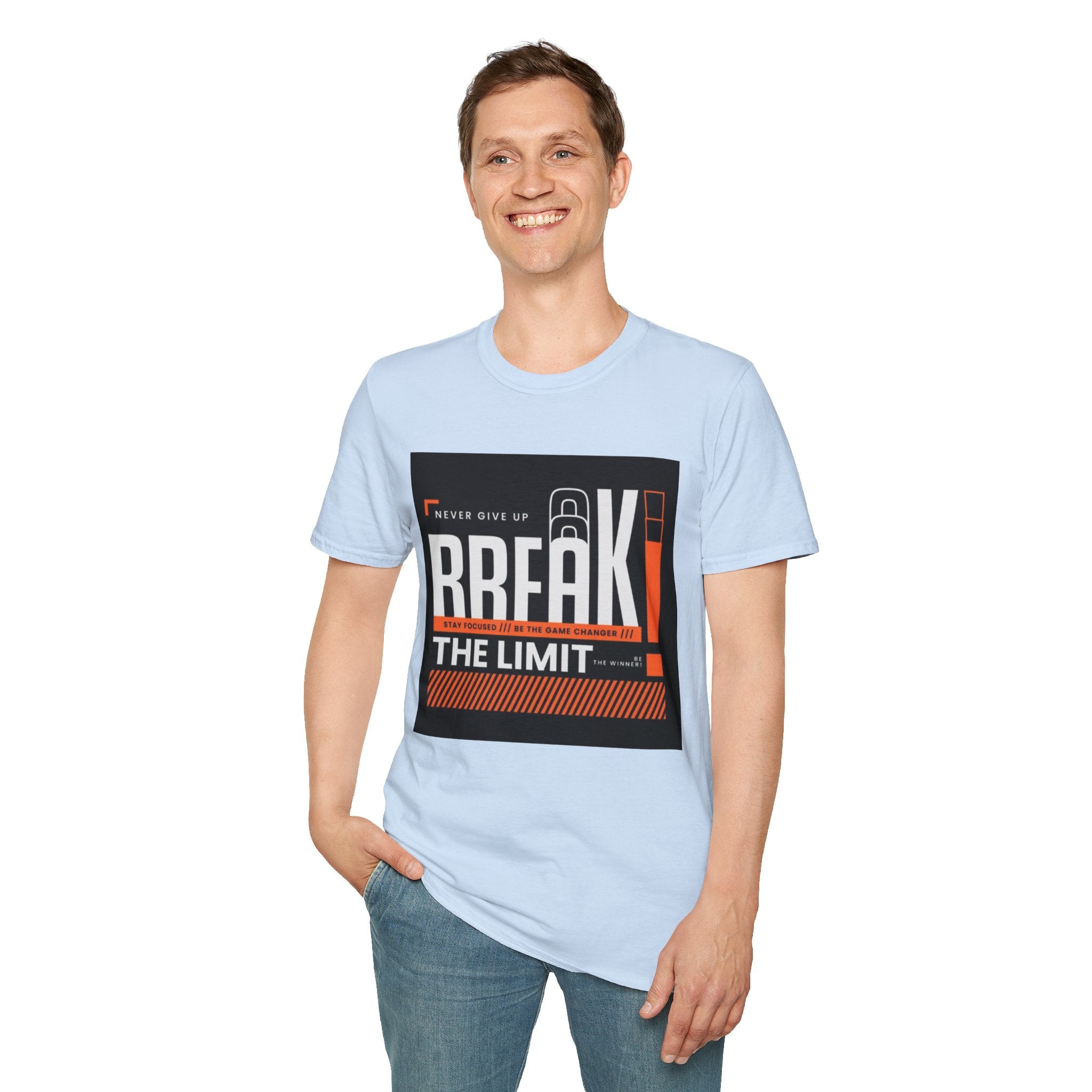 Break the Limit T-Shirt — “Never Give Up, Break” Motivational Graphic Tee