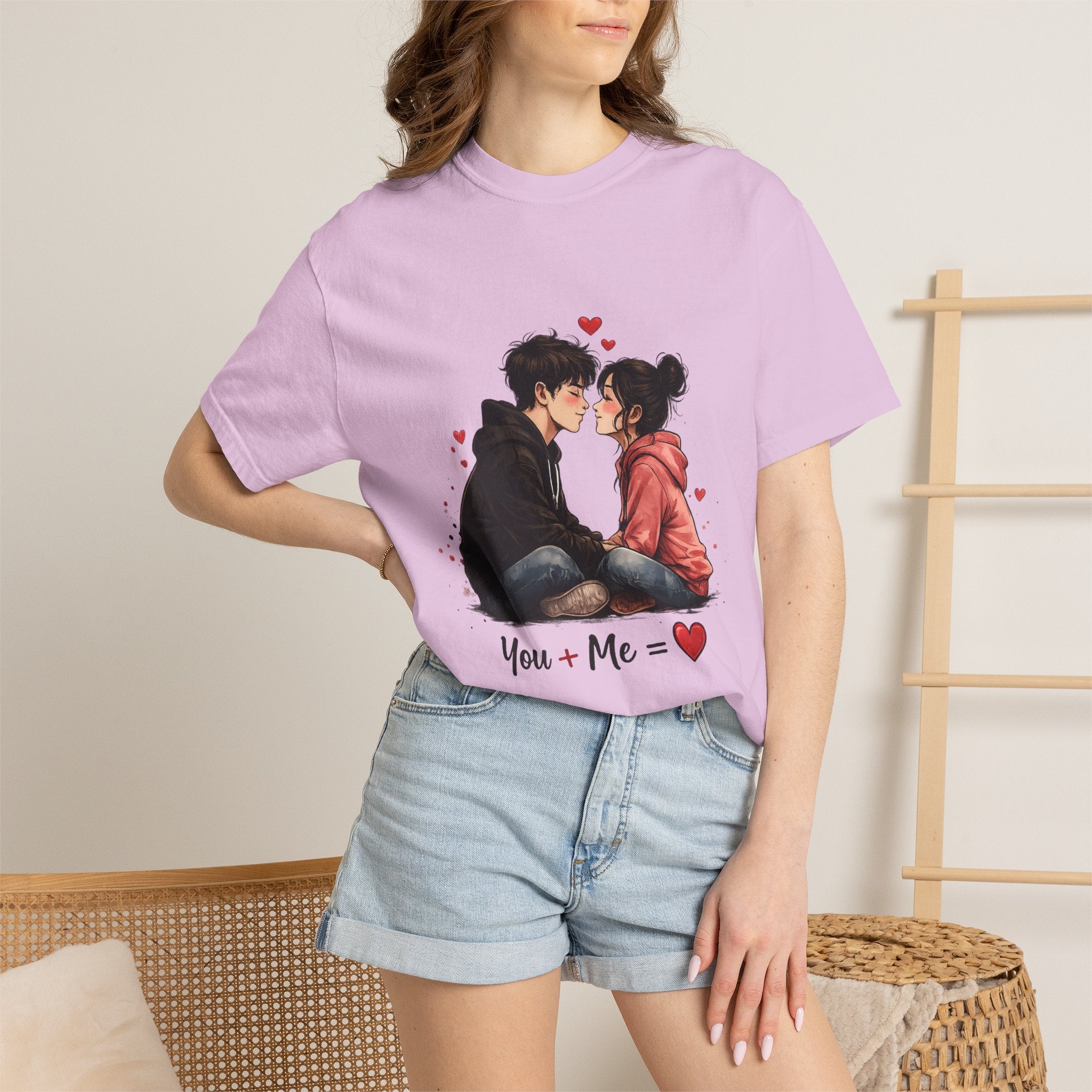 You + Me =  Romantic Couple T-Shirt