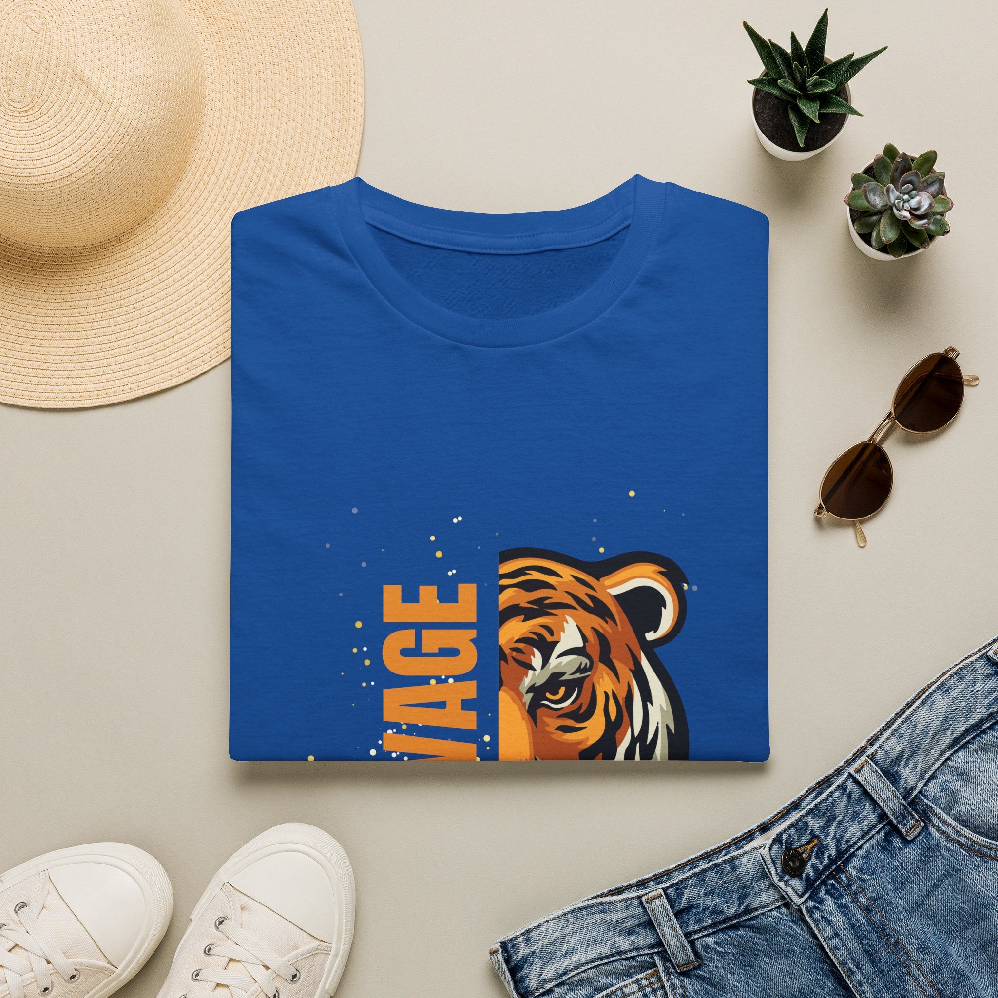 Savage Tiger Graphic T-Shirt — Bold Vintage Tiger Face Tee