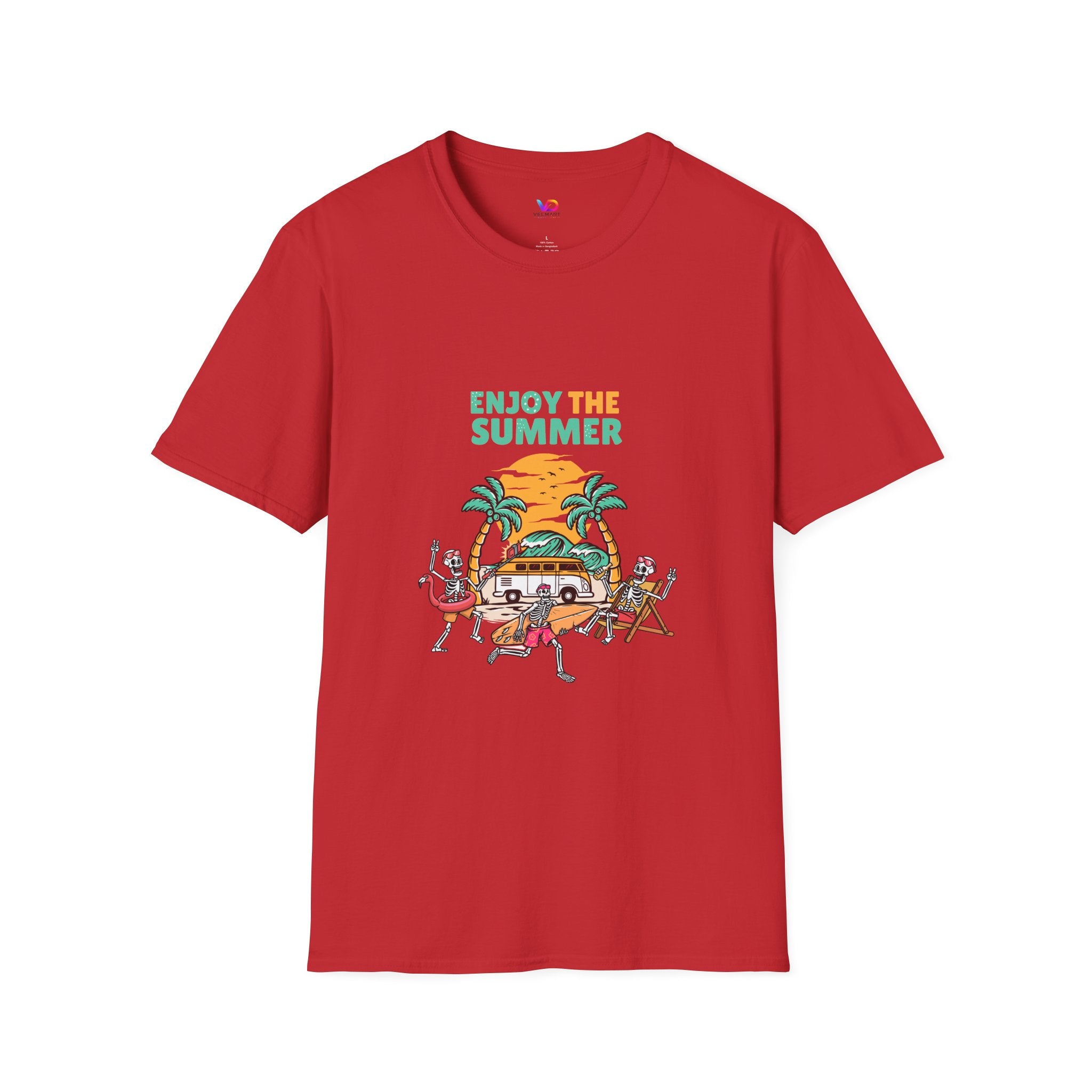 Summer Beach T-Shirt — "Enjoy The Summer" Palm Tree Surf Graphic