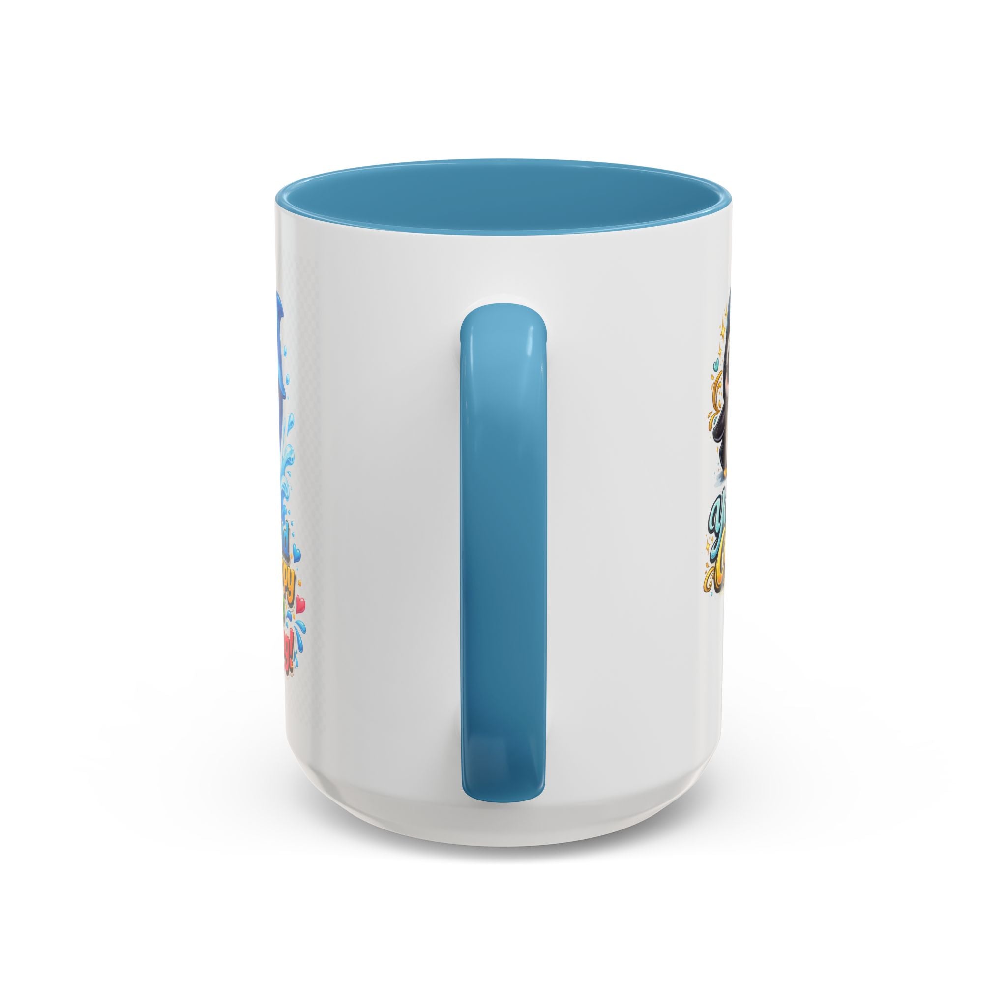Be Kind Be Happy Keep Smiling Dolphin Accent Coffee Mug