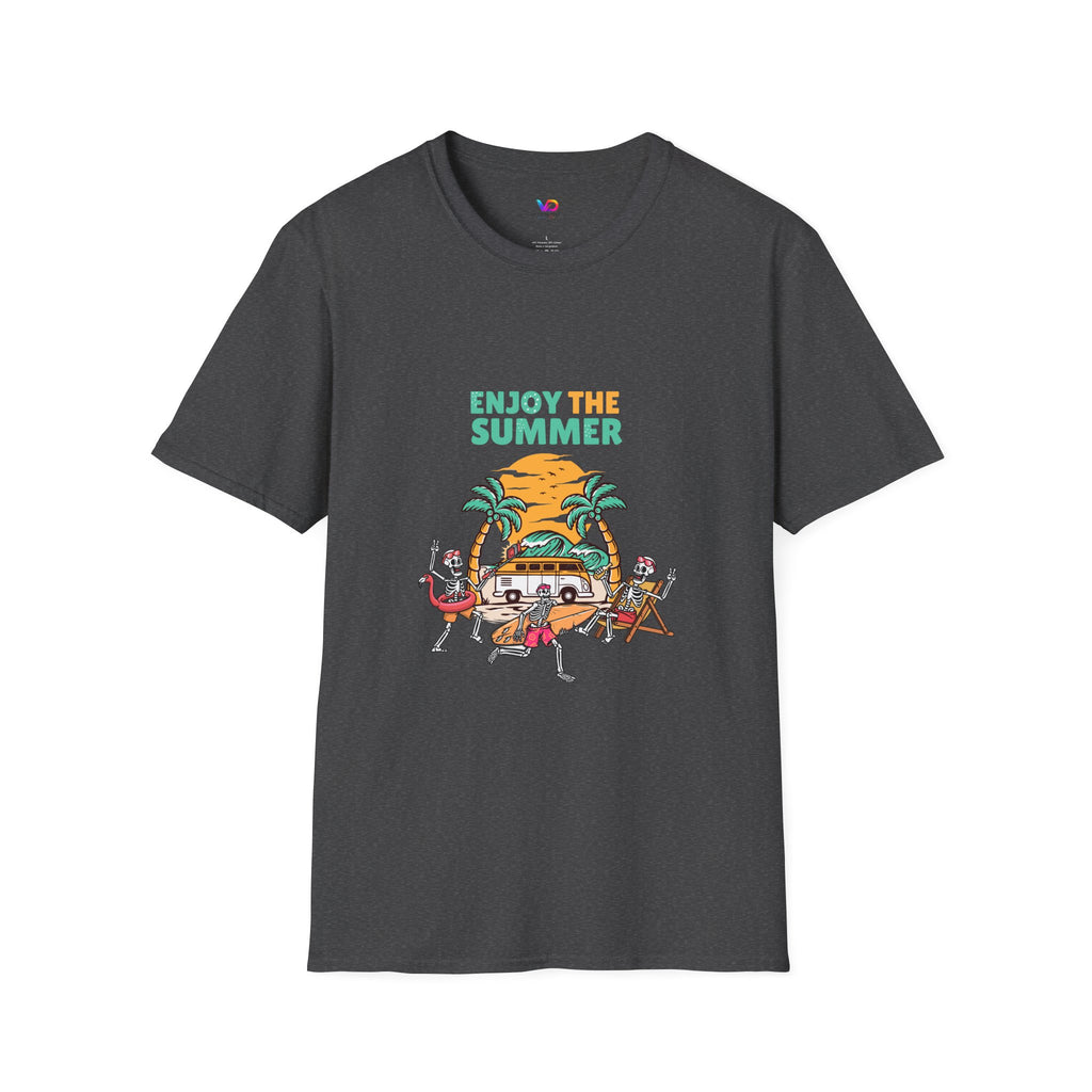 Summer Beach T-Shirt — "Enjoy The Summer" Palm Tree Surf Graphic