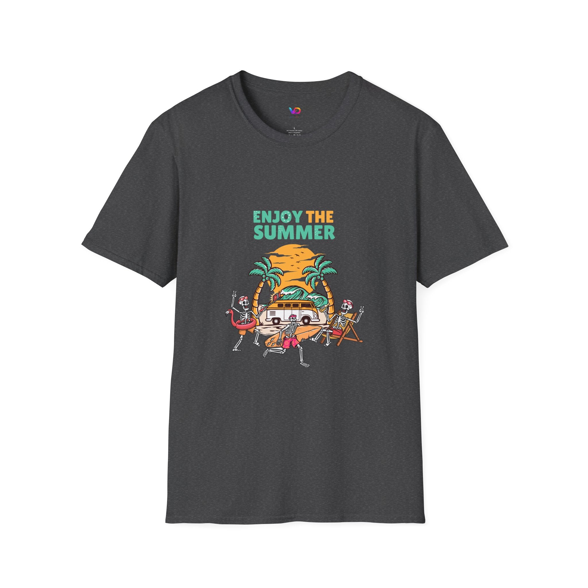 Summer Beach T-Shirt — "Enjoy The Summer" Palm Tree Surf Graphic